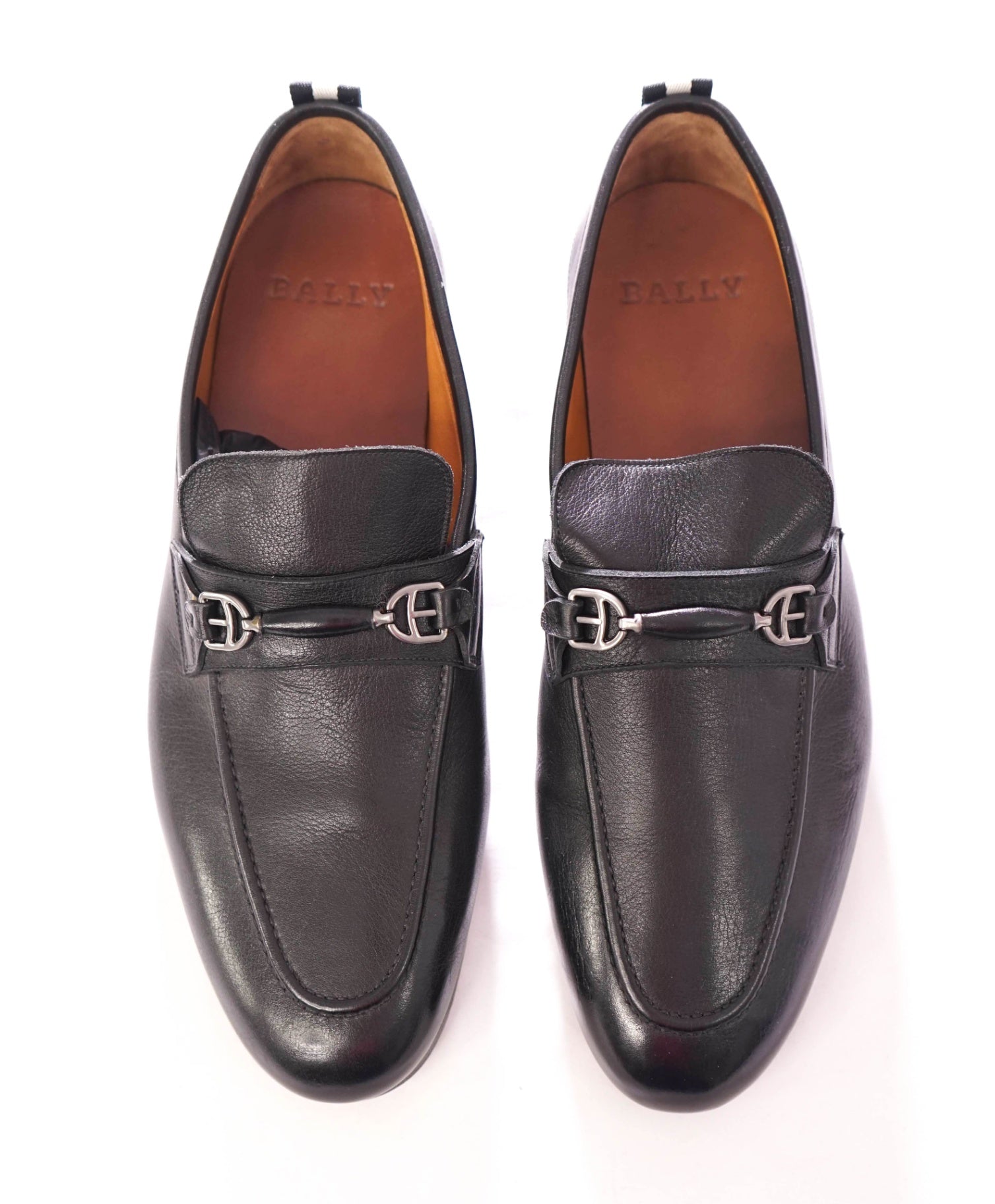 $650 BALLY - Leather Black "GOODEAR" Loafers - US 8 (7UK)