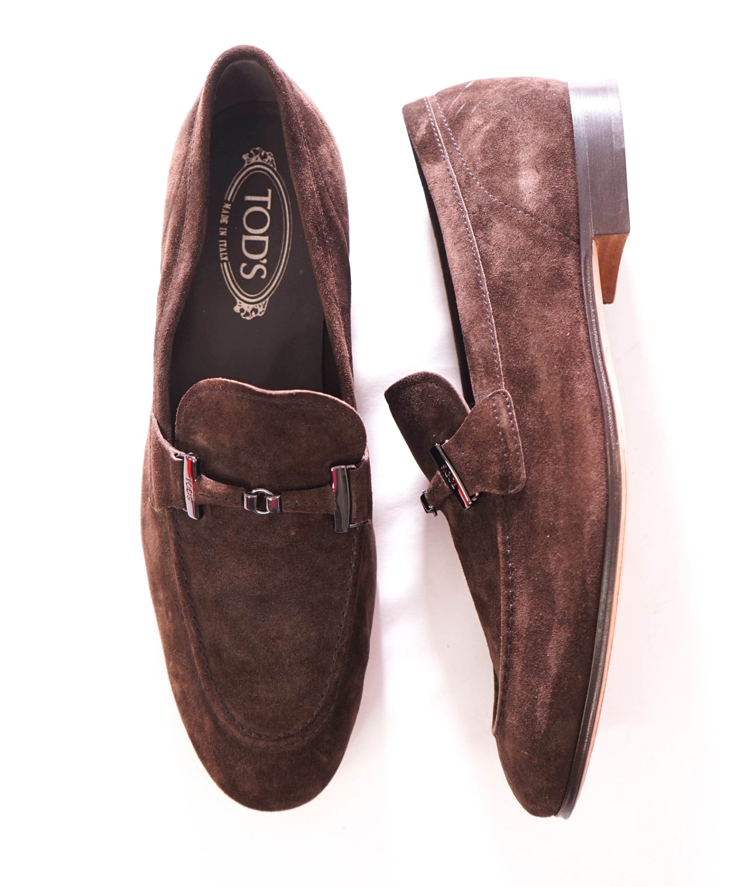 $675 TOD'S - T Strap Bit Suede Brown Loafers - US 9.5 (UK8.5)