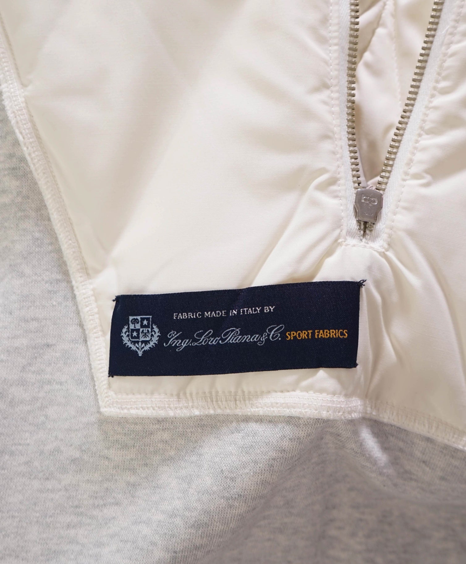 ELEVENTY For LORO PIANA Ivory Quilted Cotton Hoodie Sweater M