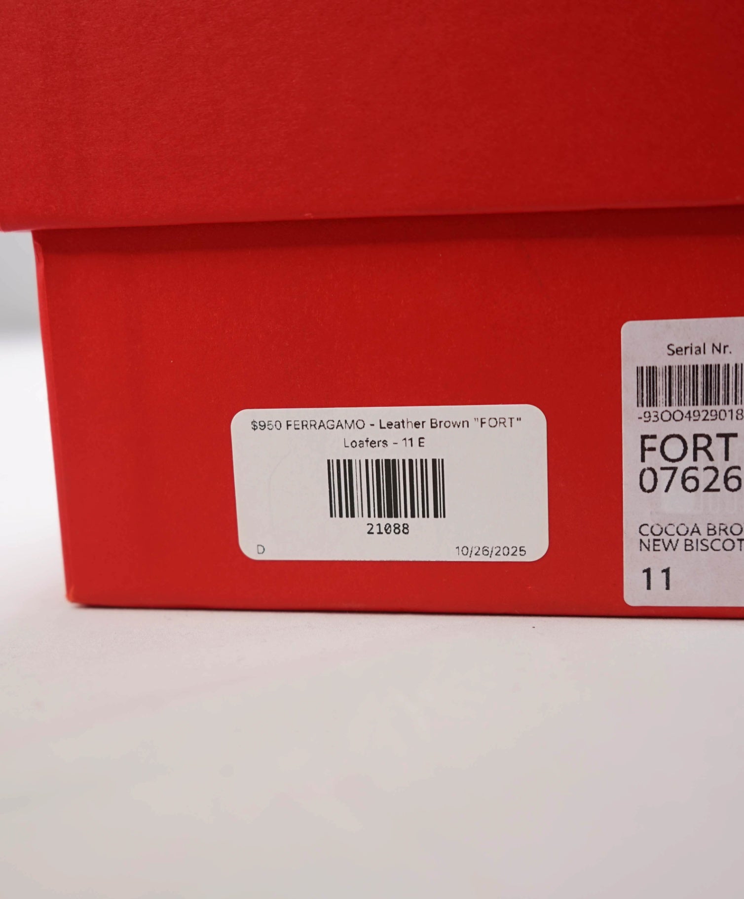 $950 FERRAGAMO - Leather Brown "FORT" Loafers - 11 E