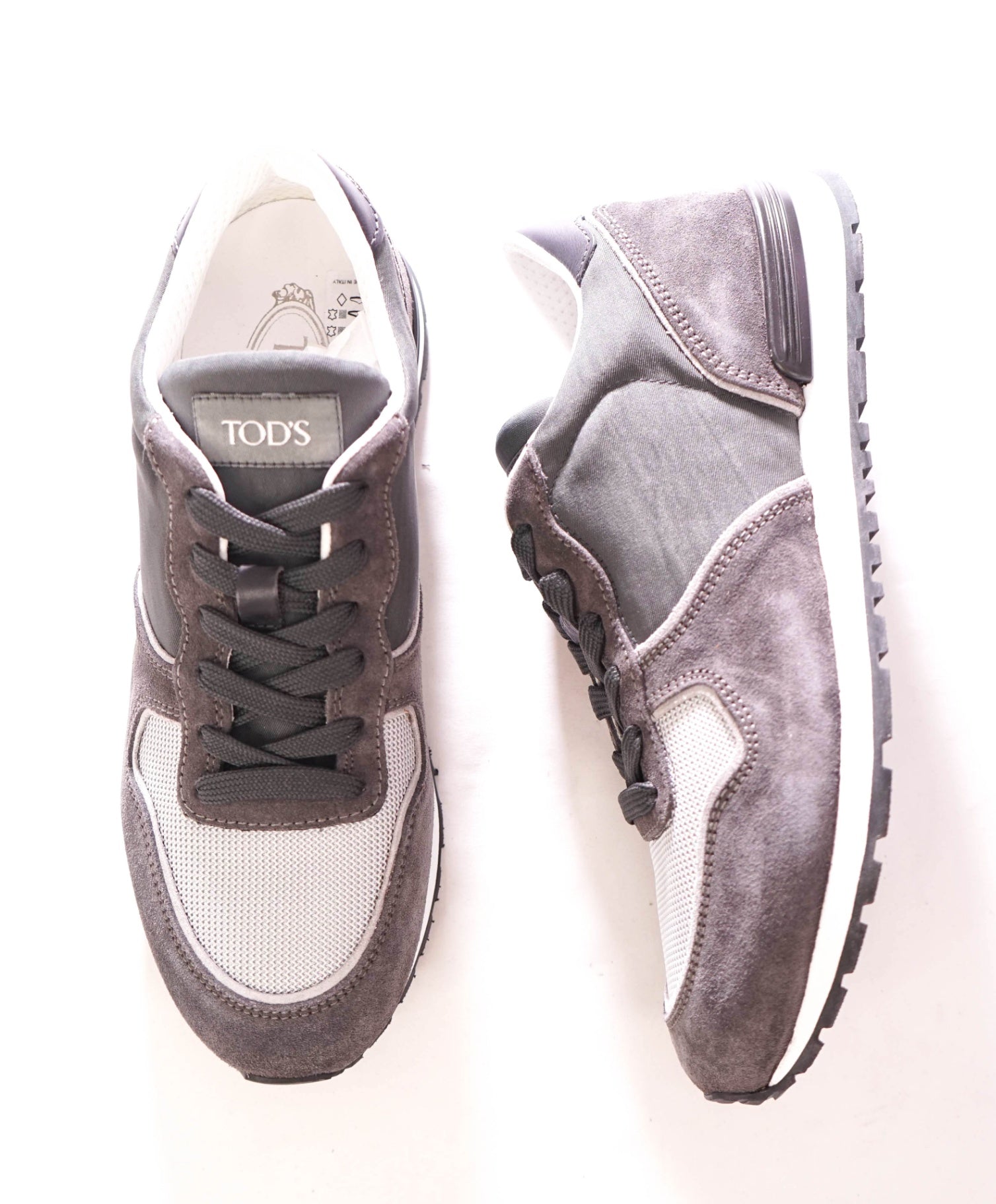 $995 TOD'S - Suede/Fabric Gray Sneakers - US 8.5 (7.5UK)