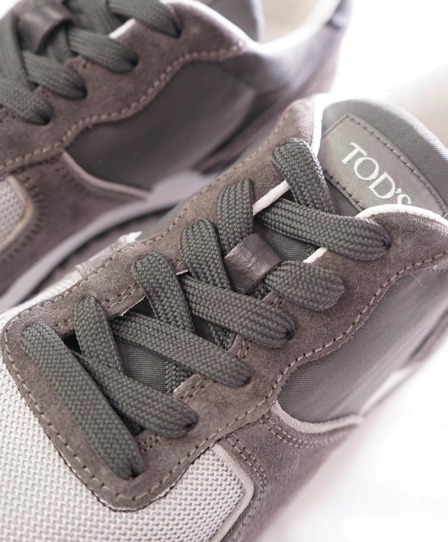 $995 TOD'S - Suede/Fabric Gray Sneakers - US 8.5 (7.5UK)