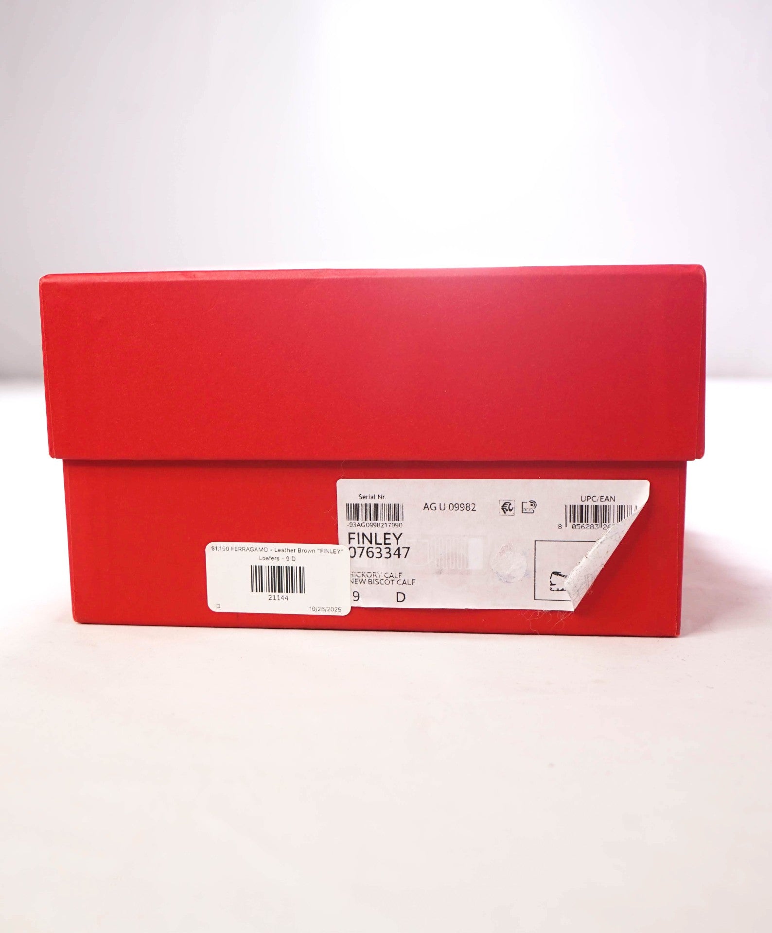 $1,150 FERRAGAMO - Leather Brown "FINLEY" Loafers - 9 D