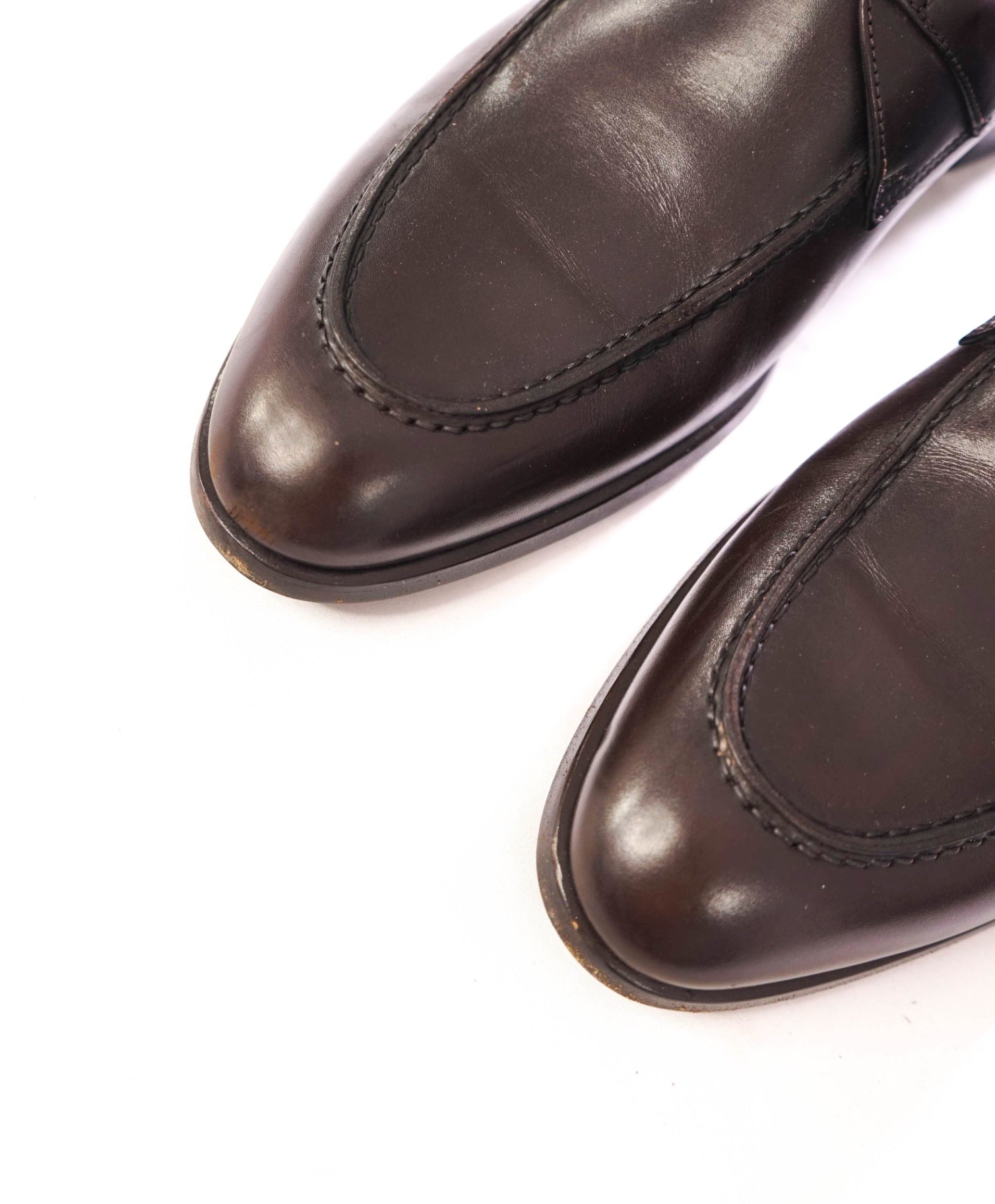 $595 GIORGIO ARMANI - Leather Brown Monk Strap Loafer - 9.5