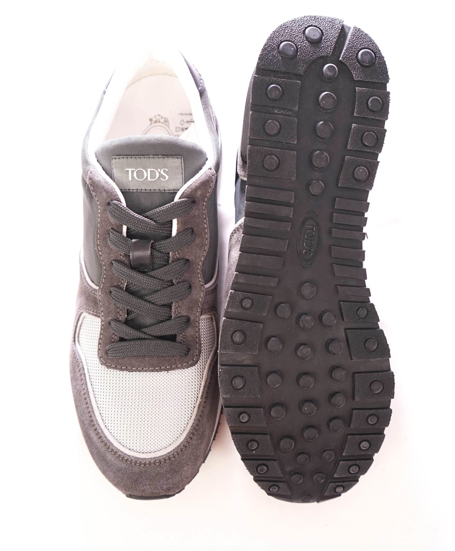 $995 TOD'S - Suede/Fabric Gray Sneakers - US 8.5 (7.5UK)