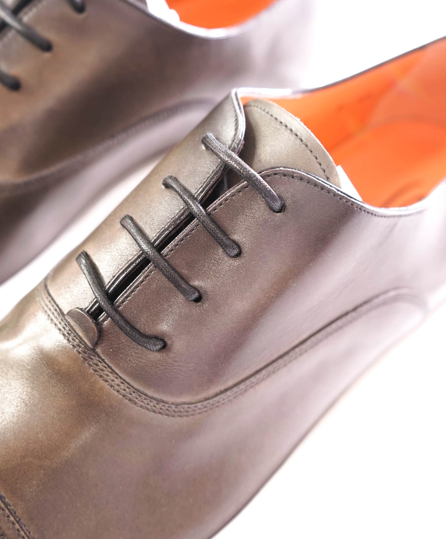 $750 SANTONI - Leather Gray Sneaker Sole Oxfords - US 14 (UK 13)