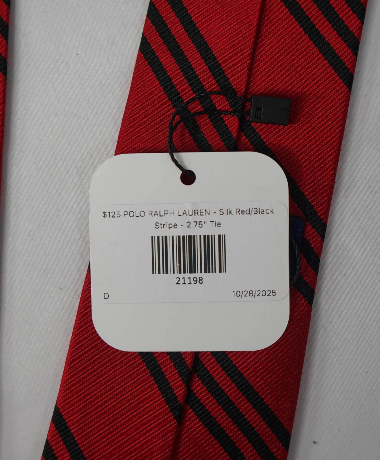 $125 POLO RALPH LAUREN - *Made in Italy* Silk Red/Black Stripe - 2.75" Tie