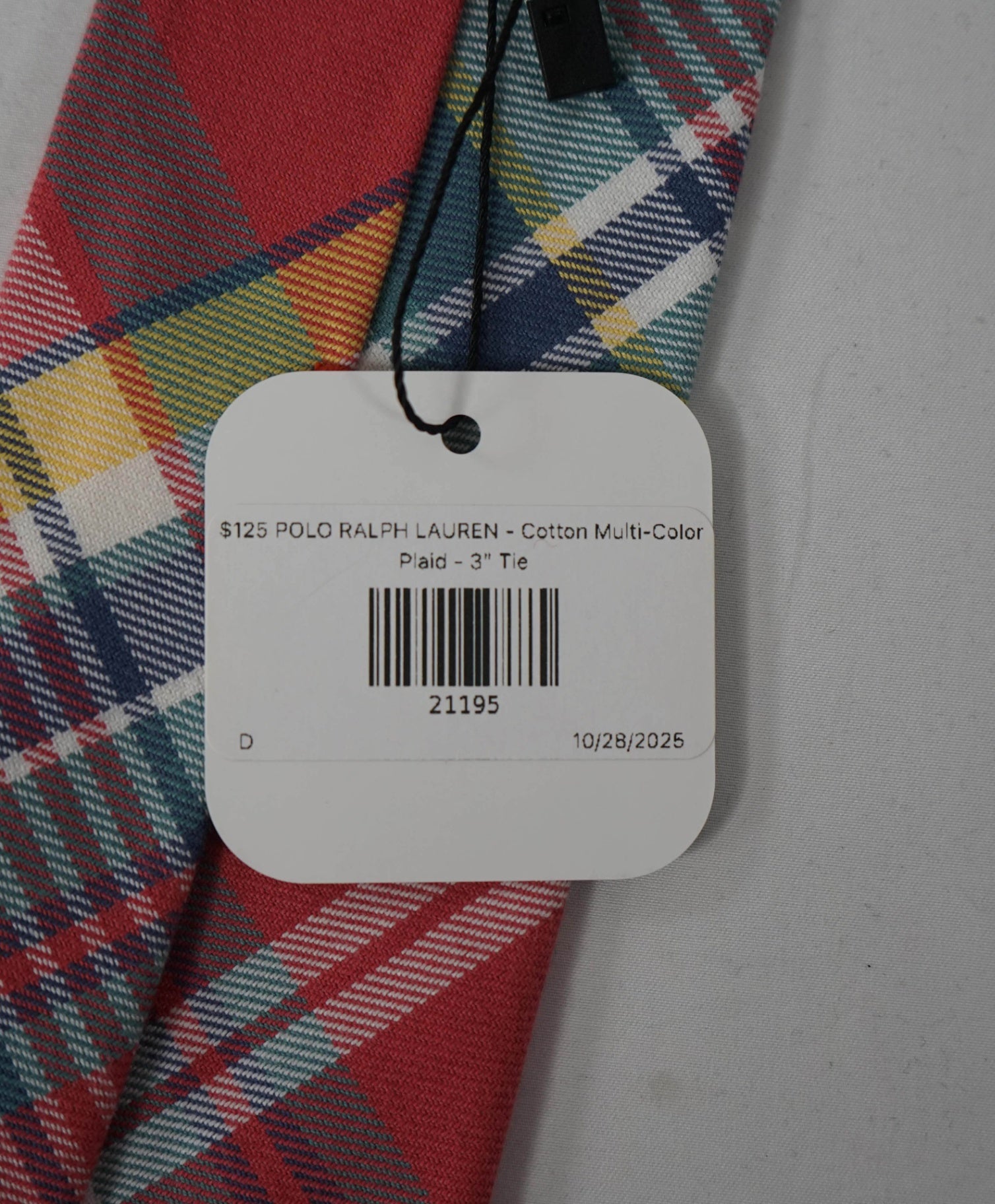 $125 POLO RALPH LAUREN - Cotton *Made In Italy* Madras - 3" Tie