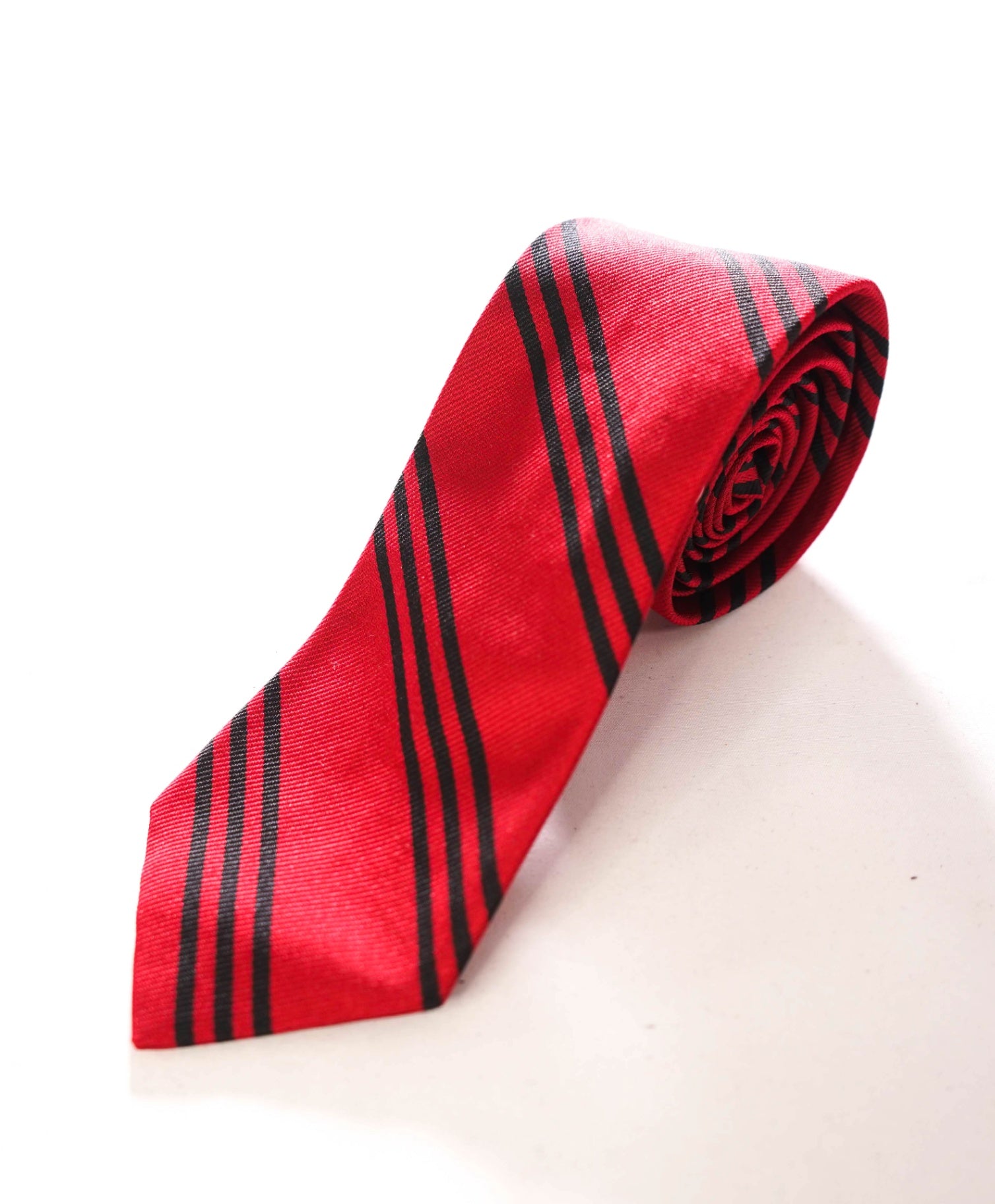 $125 POLO RALPH LAUREN - *Made in Italy* Silk Red/Black Stripe - 2.75" Tie