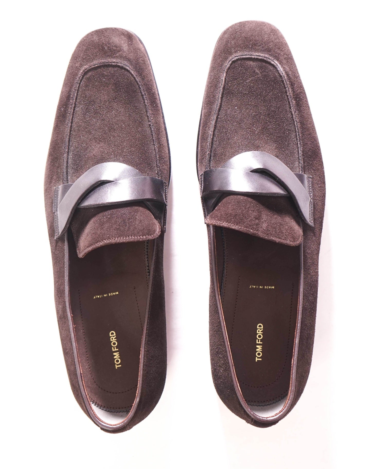 $2,150 TOM FORD - Brown Suede "TWIST" Iconic Loafers - US 11 (10.5TF)
