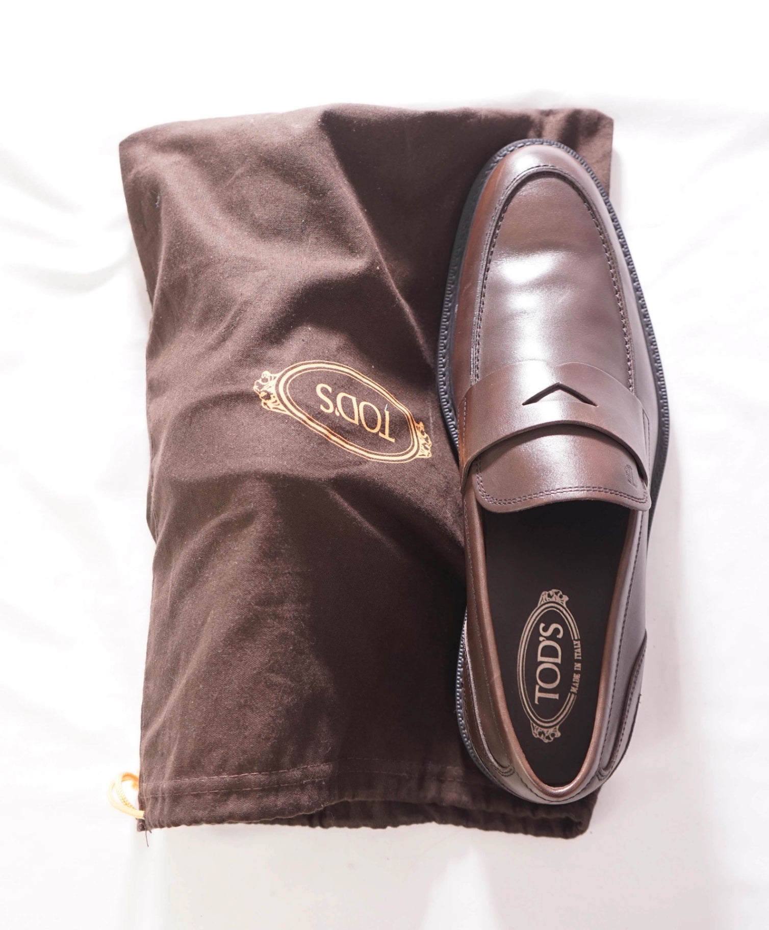 $825 TOD'S - "BOSTON" Leather Brown Penny Loafers - US 13 (12UK)
