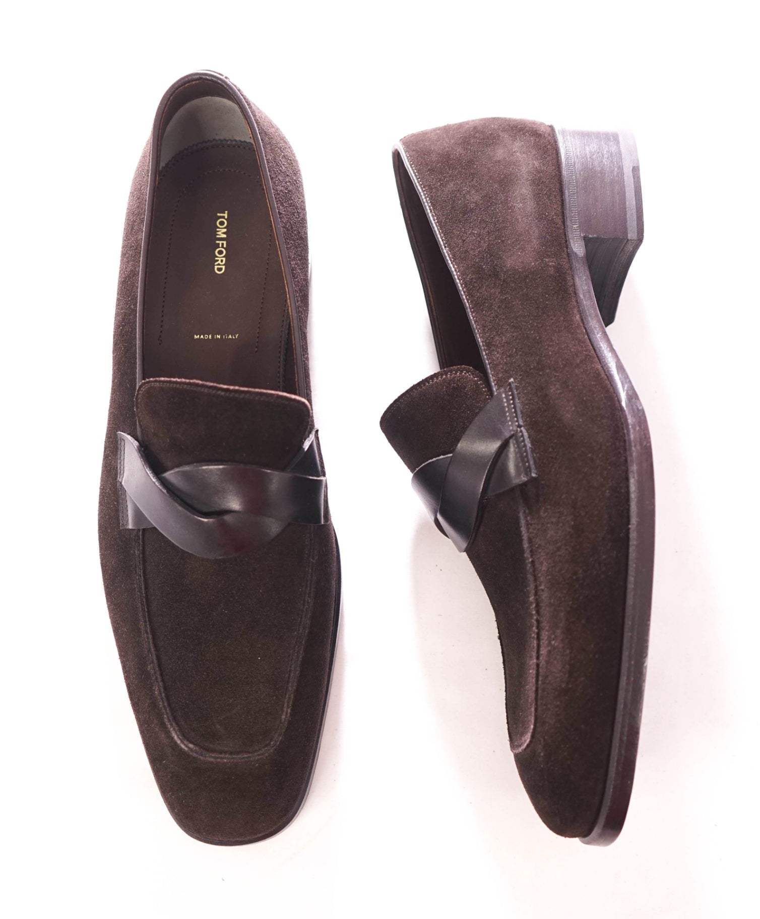 $2,150 TOM FORD - Brown Suede "TWIST" Iconic Loafers - US 11 (10.5TF)