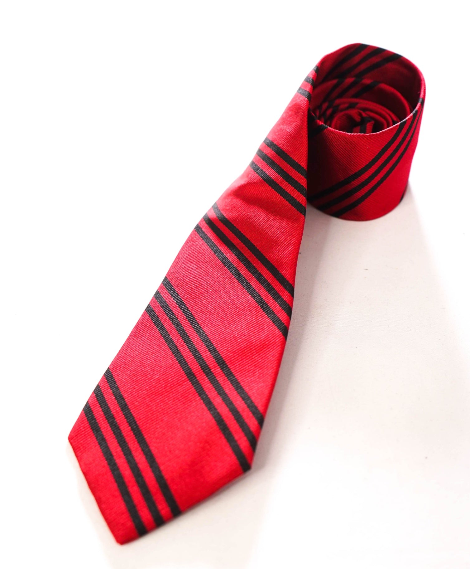 $125 POLO RALPH LAUREN - *Made in Italy* Silk Red/Black Stripe - 2.75" Tie