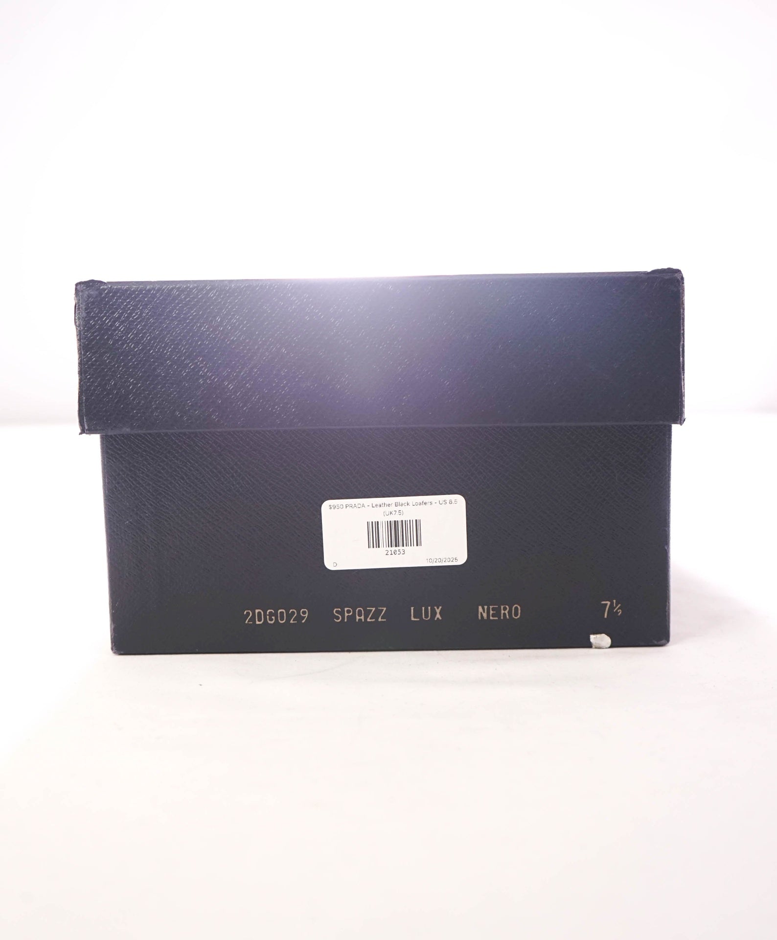 $950 PRADA - Leather Black "Spazzolatto" Penny Loafers - US 8.5 (UK7.5)