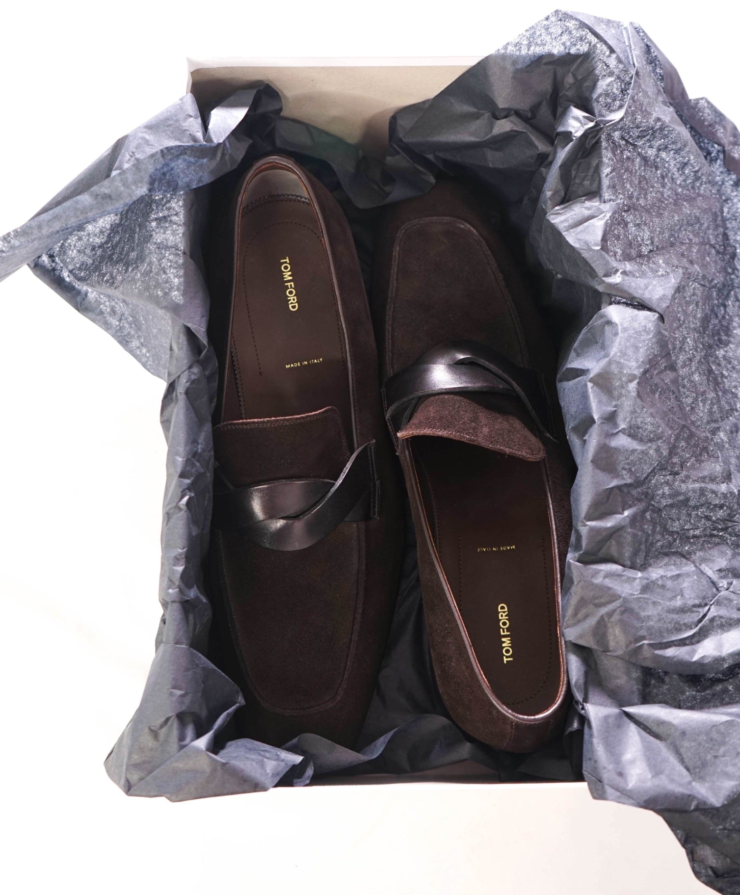 $2,150 TOM FORD - Brown Suede "TWIST" Iconic Loafers - US 11 (10.5TF)