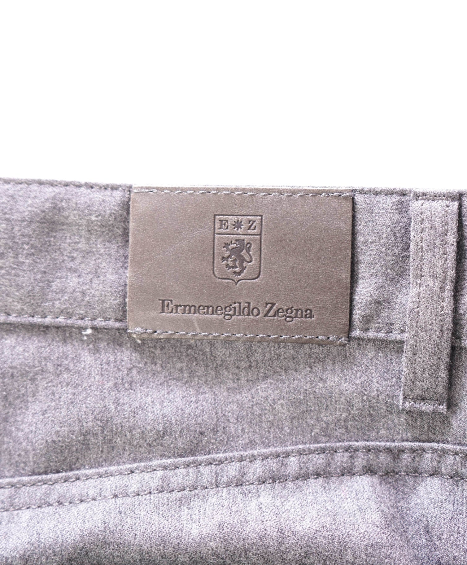 $695 ERMENEGILDO ZEGNA - Flannel Wool Solid Grey Pants - 38W