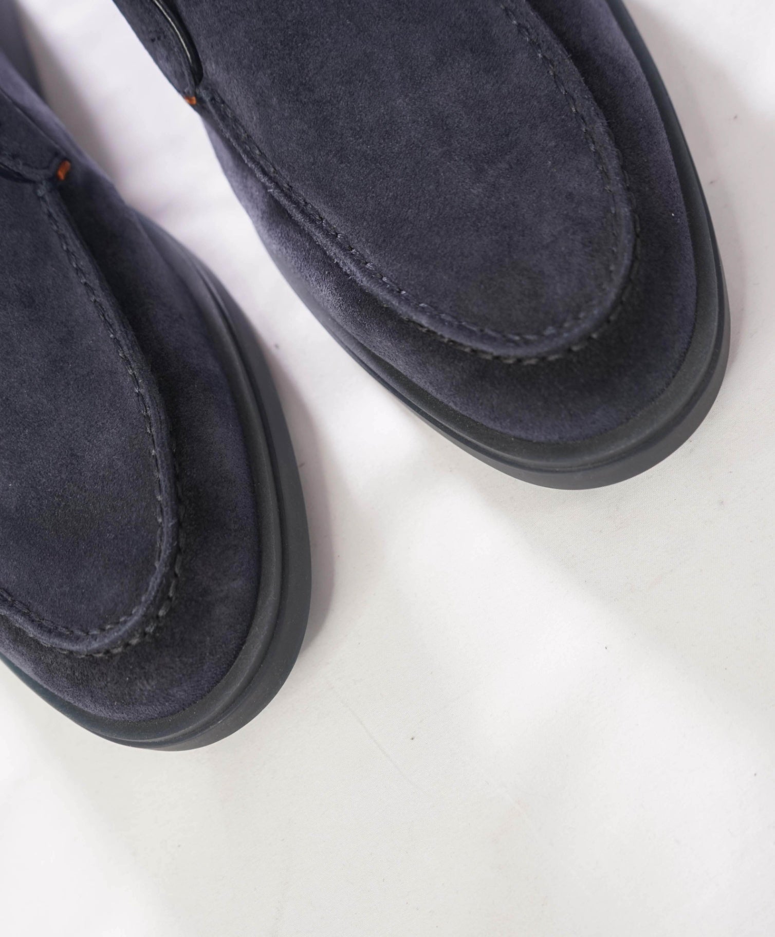 $850 SANTONI - Suede Navy Blue Summer Walk Chukka - US 8 (UK7)