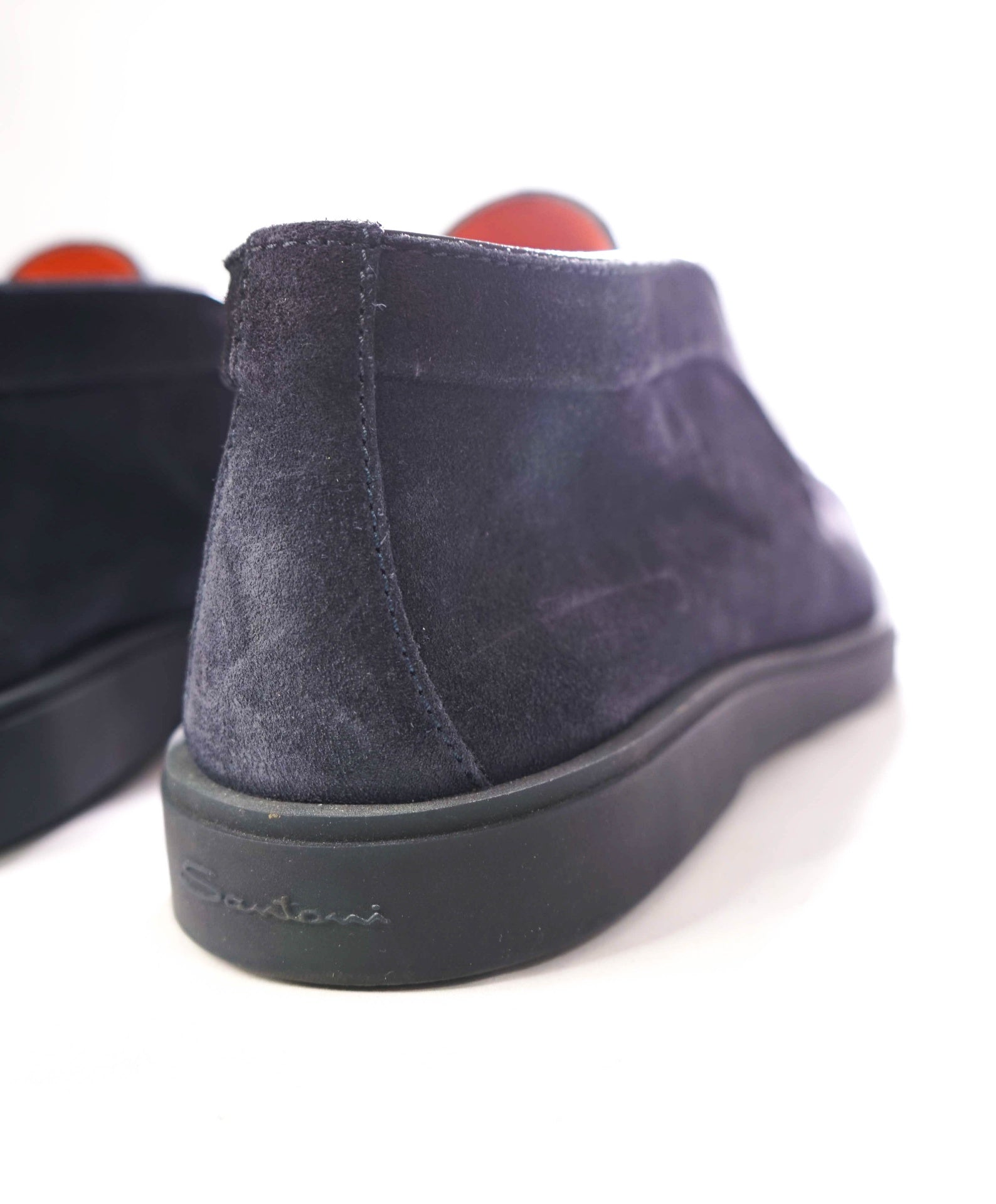 $850 SANTONI - Suede Navy Blue Summer Walk Chukka - US 8 (UK7)