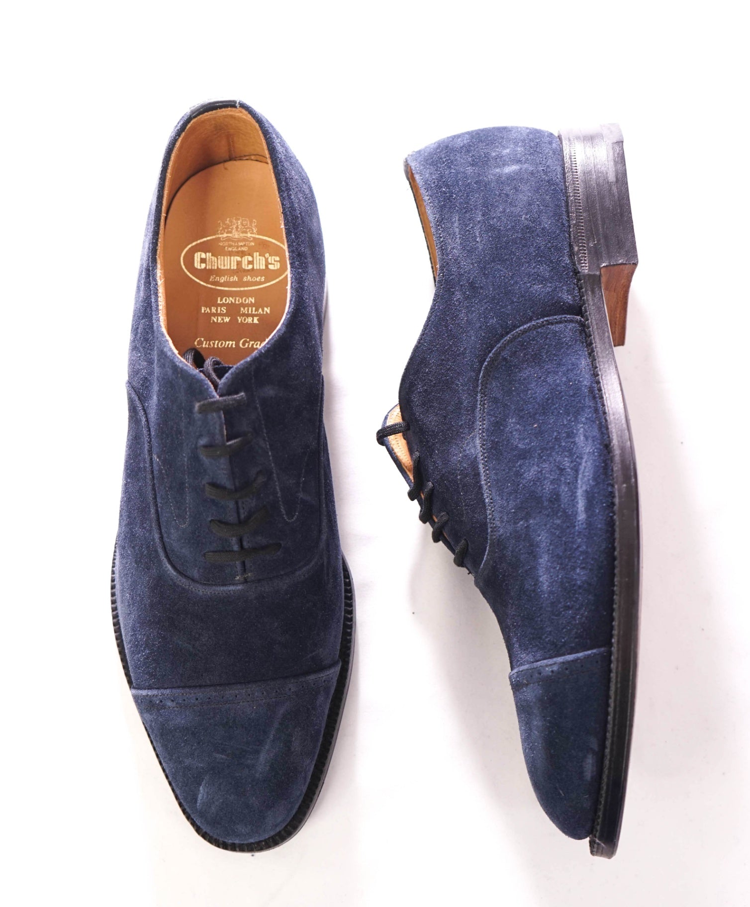 $1,220 CHURCH'S - Suede Navy Blue Oxford - US 10 (9UK)