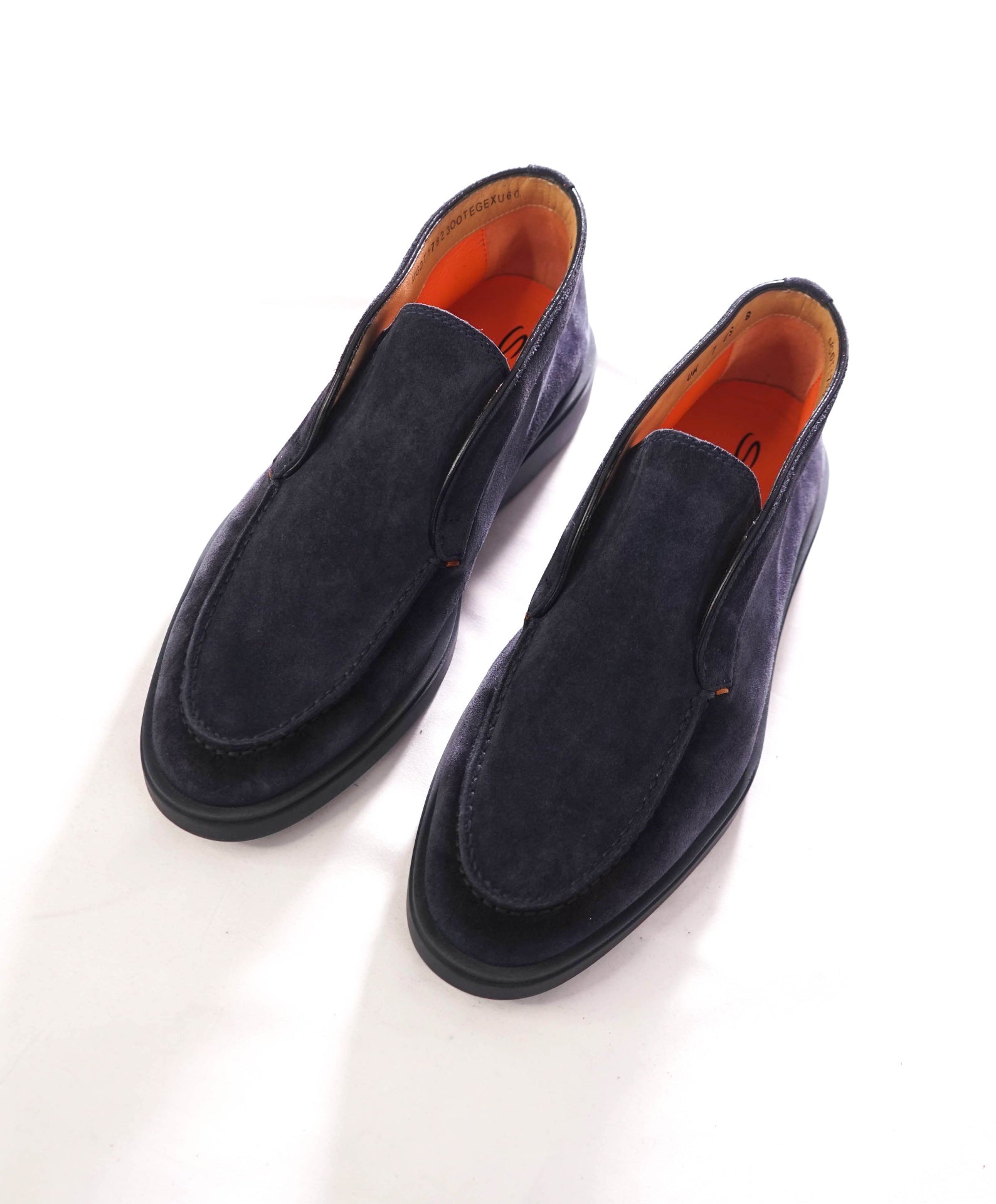 $850 SANTONI - Suede Navy Blue Summer Walk Chukka - US 8 (UK7)