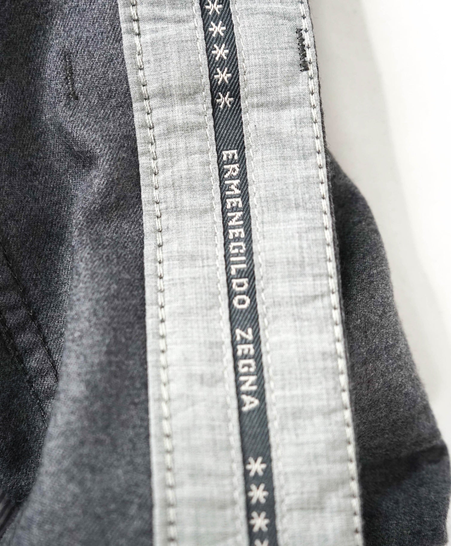 $695 ERMENEGILDO ZEGNA - Flannel Wool Solid Grey Pants - 38W
