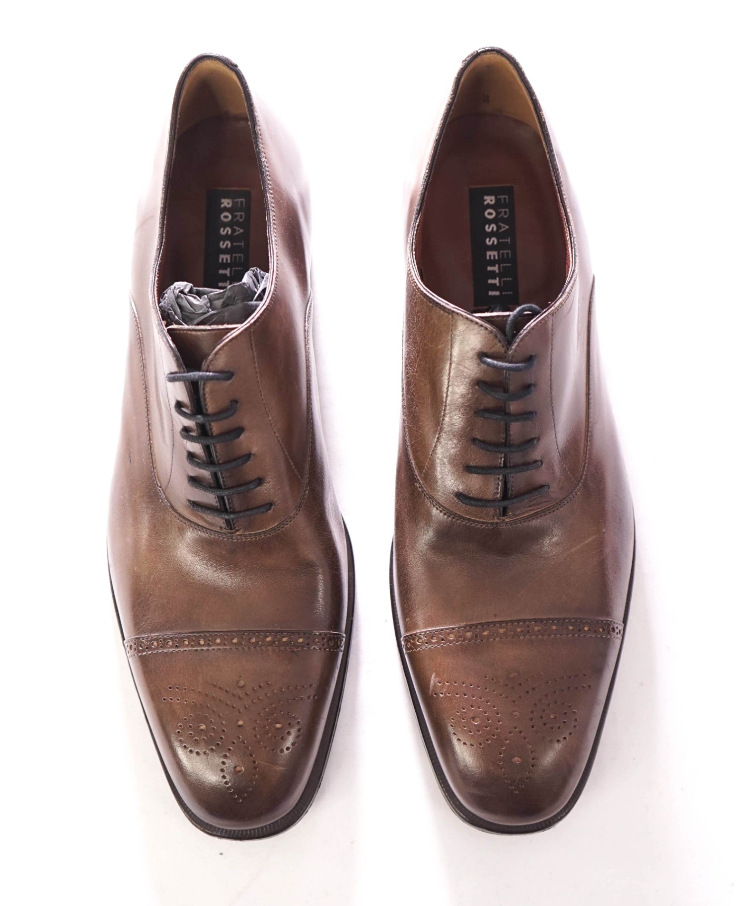 $910 FRATELLI ROSSETTI - Leather Brown Oxfords - 12 US (11UK)
