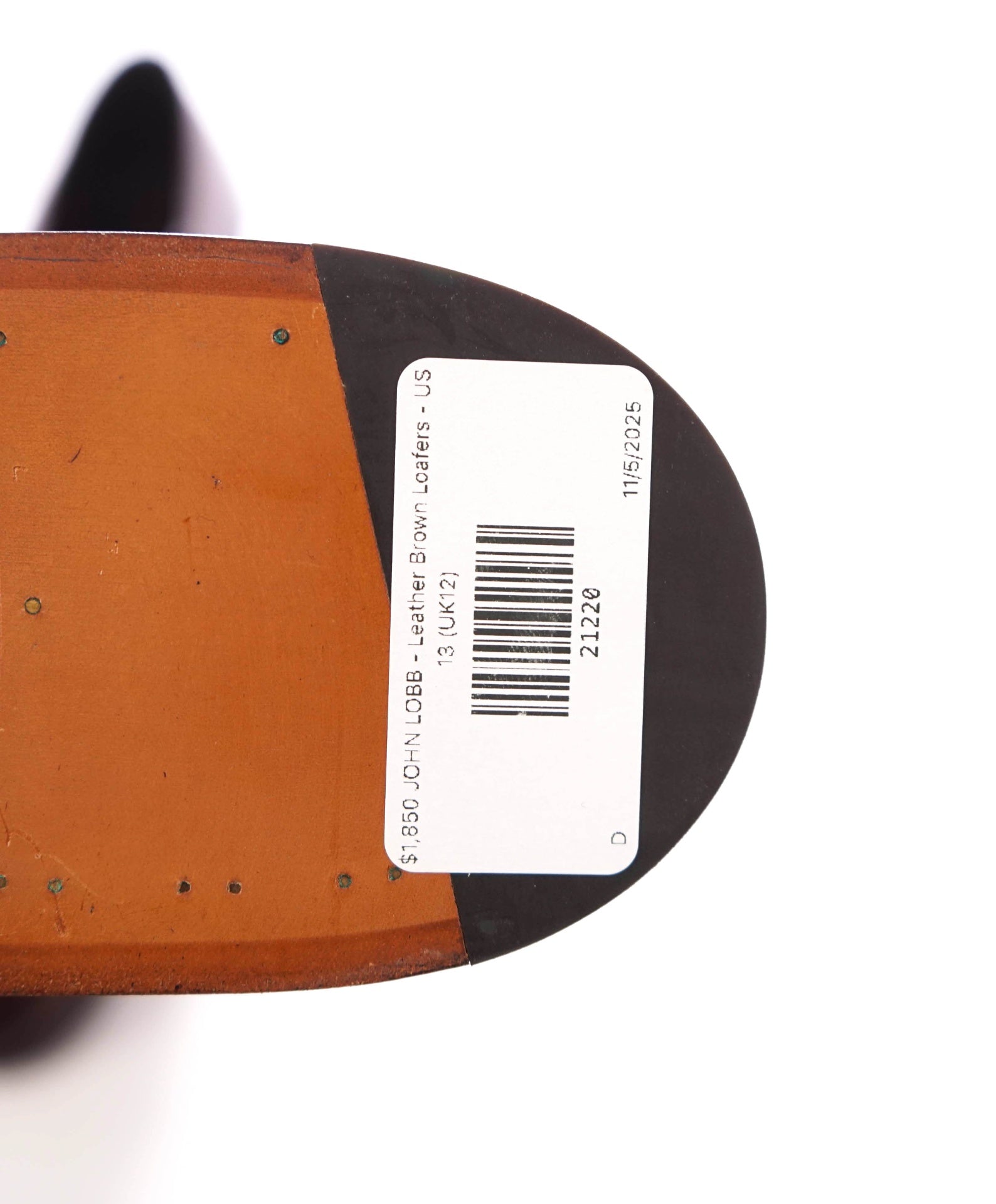 $1,850 JOHN LOBB - Leather Brown Brogue Wingtip Loafers - US 13 (UK12)