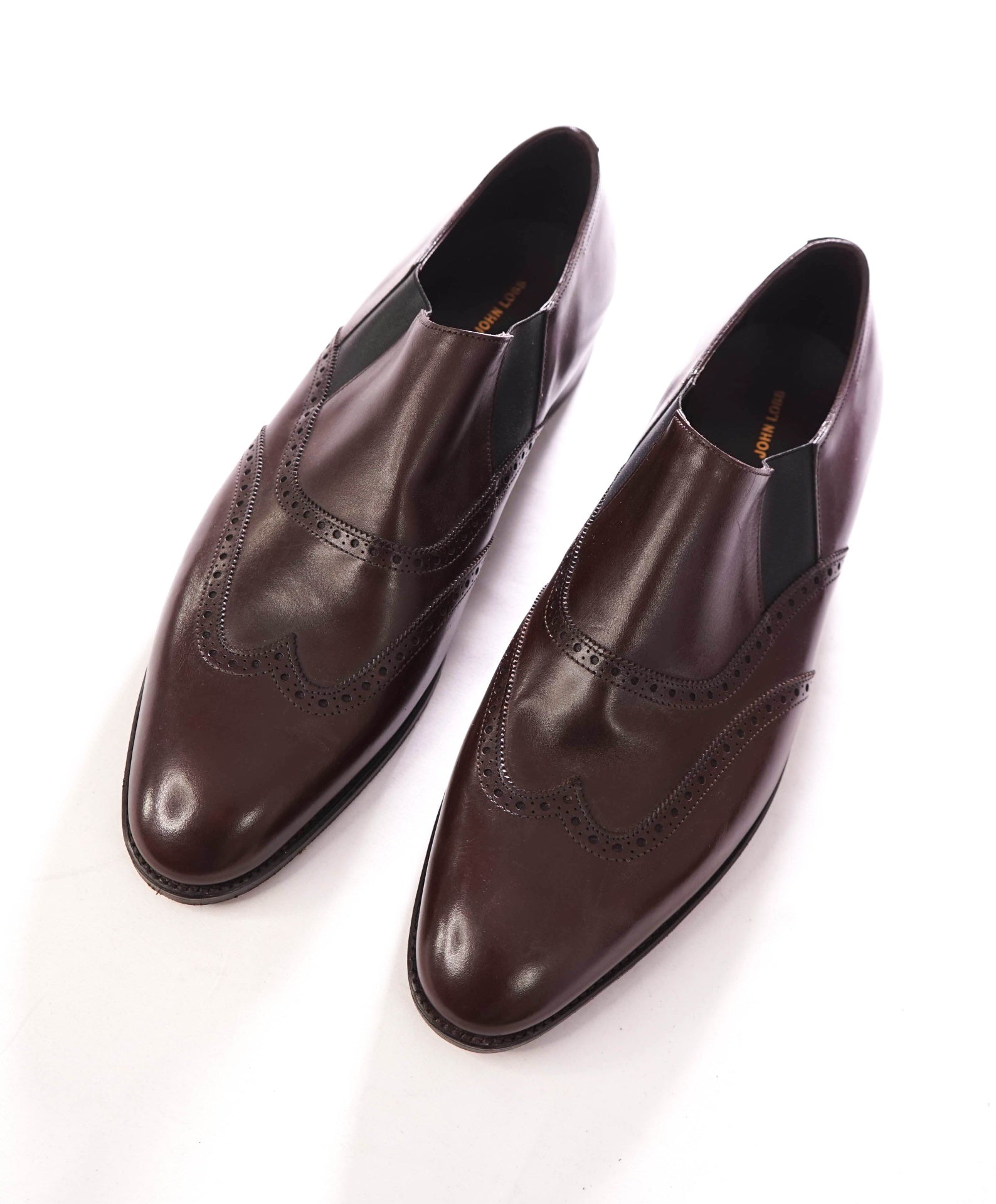 $1,850 JOHN LOBB - Leather Brown Brogue Wingtip Loafers - US 13 (UK12)