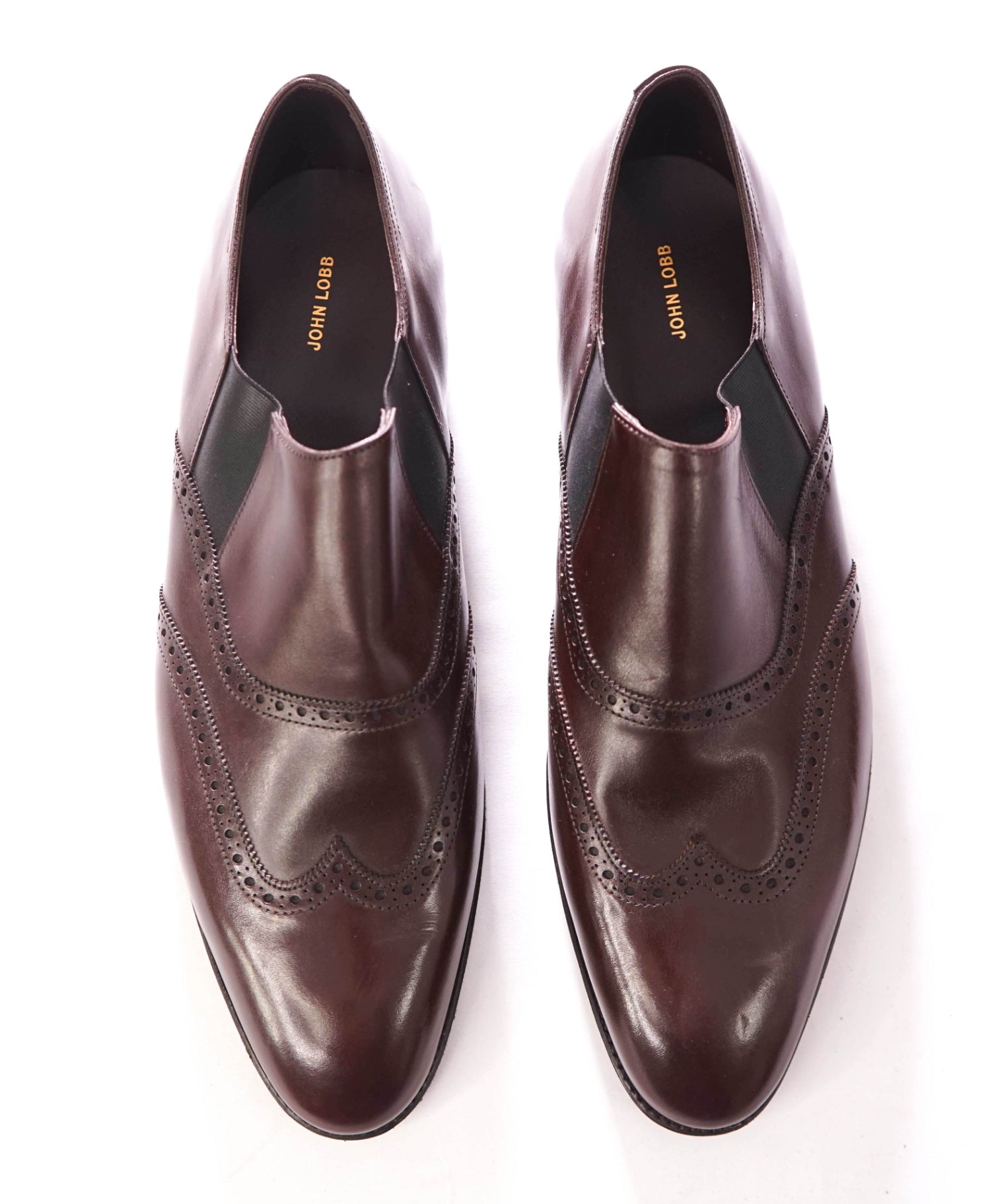 $1,850 JOHN LOBB - Leather Brown Brogue Wingtip Loafers - US 13 (UK12)