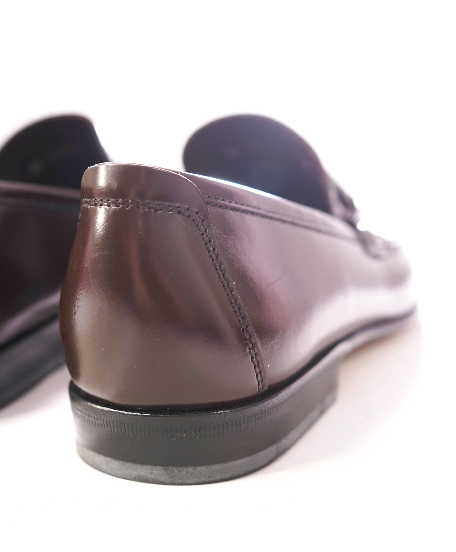 $795 FERRAGAMO - Leather Brown "GIORDANO" Loafers - 9 EE