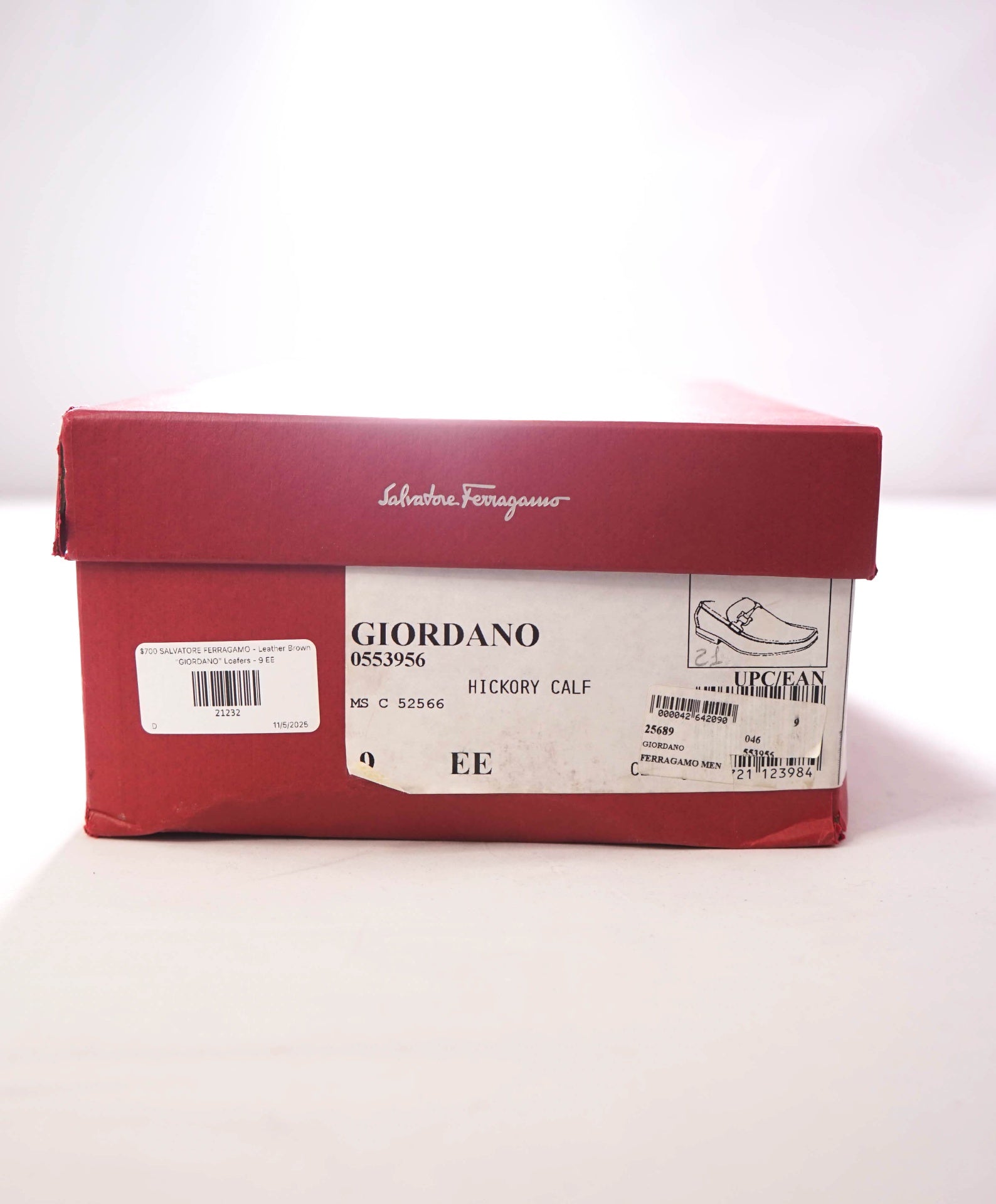 $795 FERRAGAMO - Leather Brown "GIORDANO" Loafers - 9 EE