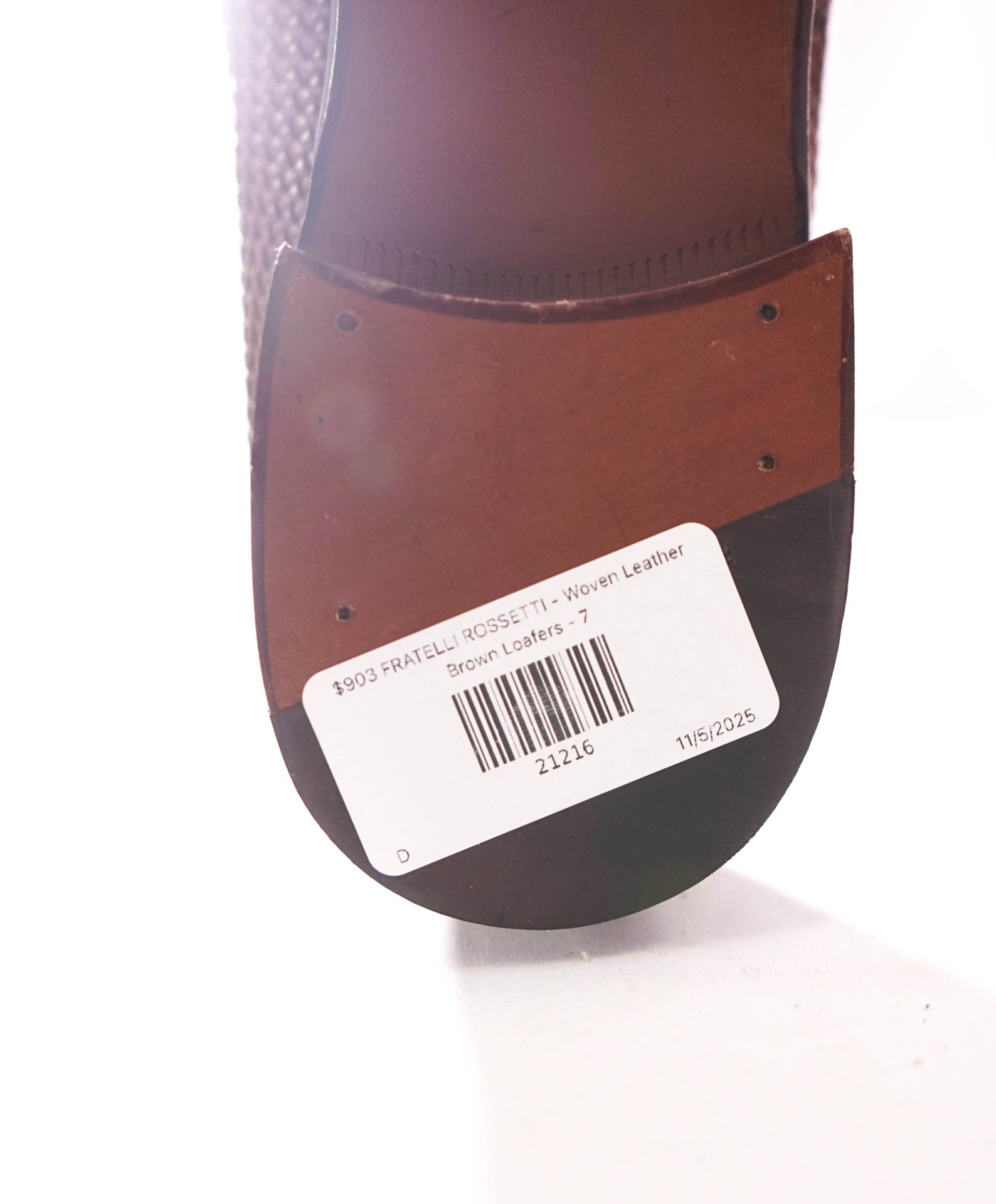 $995 FRATELLI ROSSETTI - Woven Leather Brown Loafers - 8 US( 7UK)