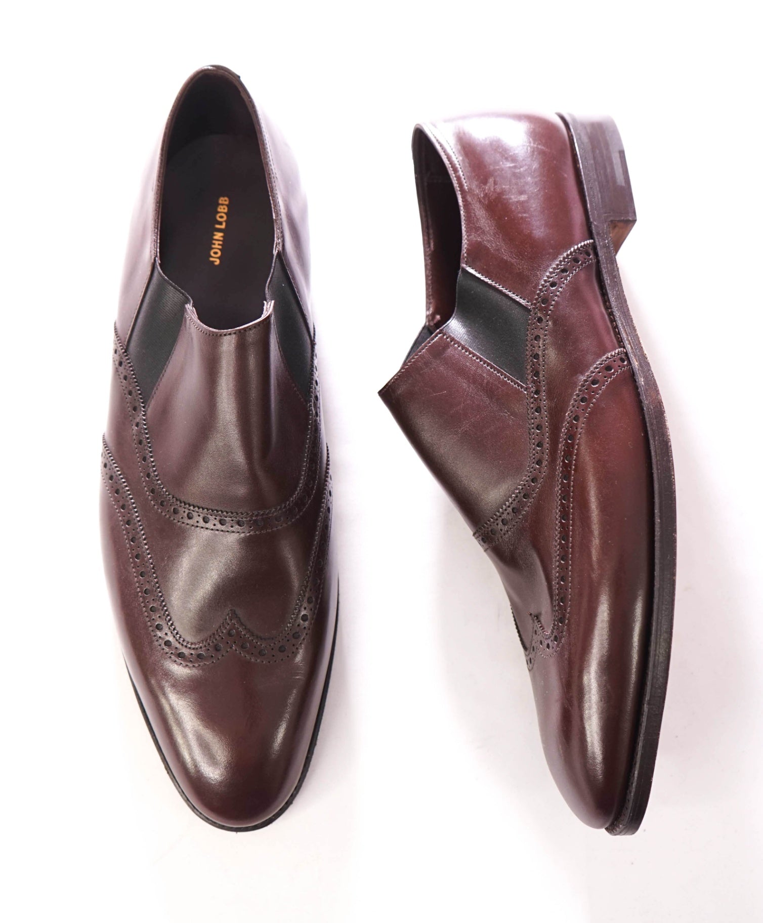 $1,850 JOHN LOBB - Leather Brown Brogue Wingtip Loafers - US 13 (UK12)