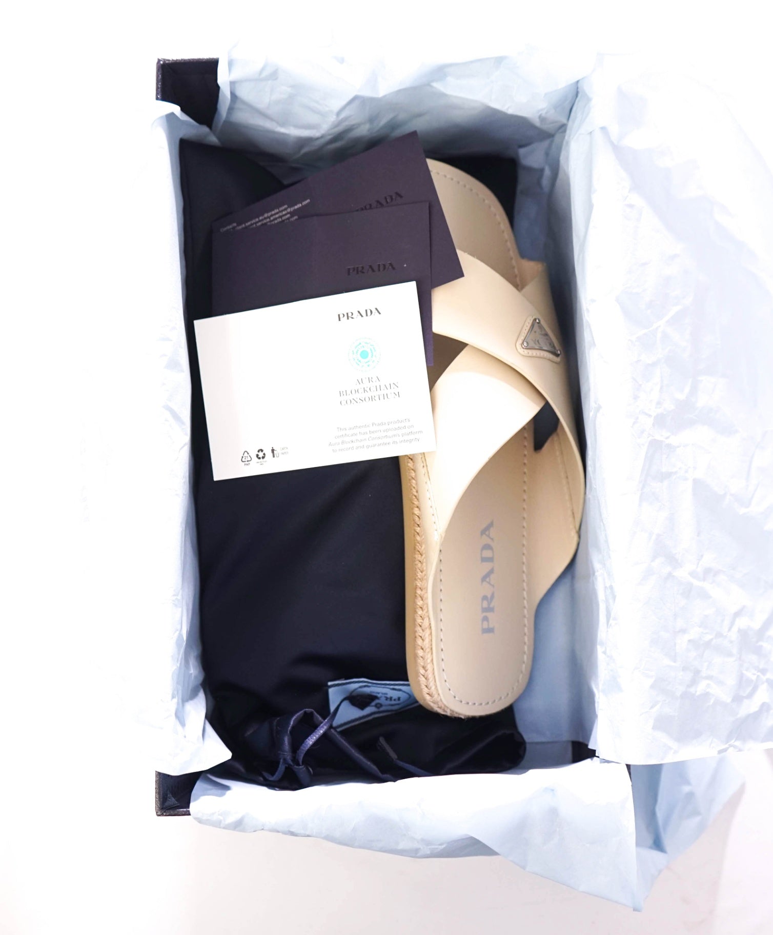 $950 PRADA - Leather Tan Crisscross Slides Sandals - US 10 (9UK)