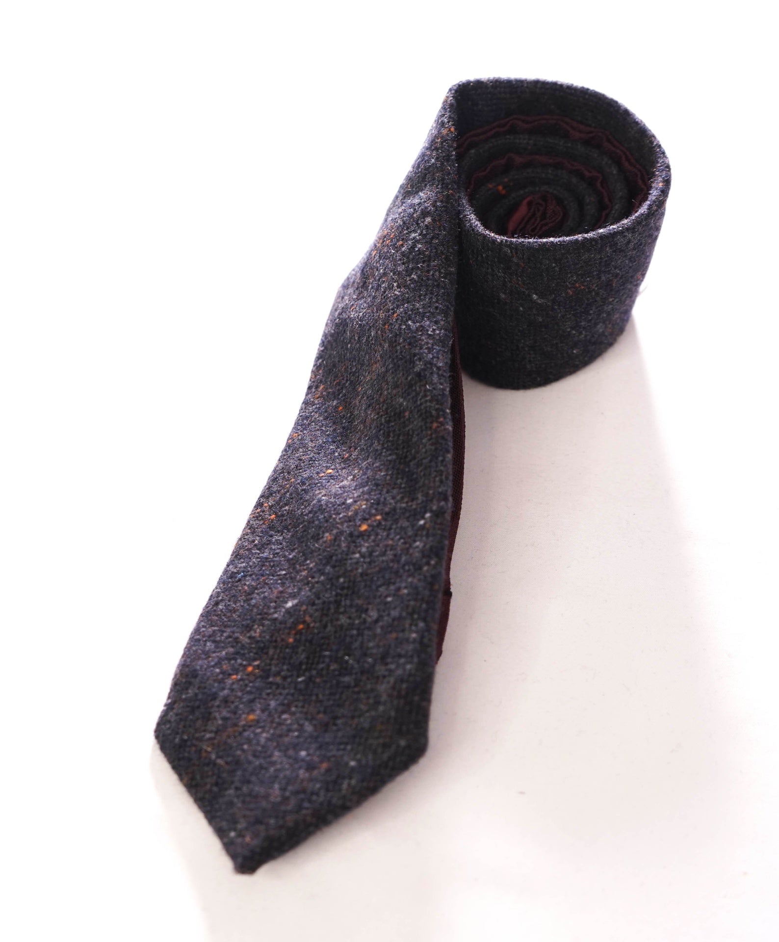 $185 ZEGNA "DUO" - Wool/Cashmere/Silk Brown & Navy Fleck - 2.75"