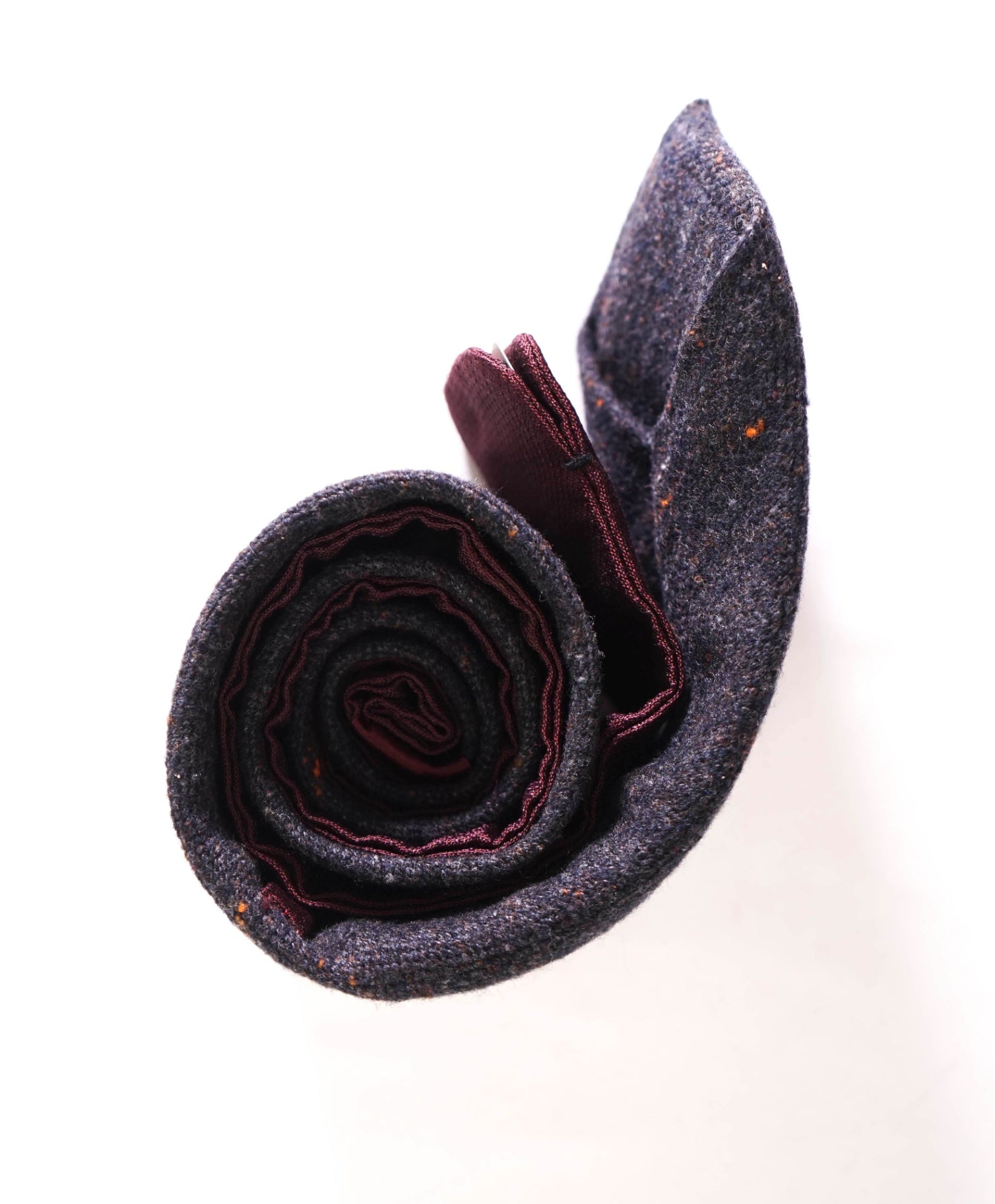 $185 ZEGNA "DUO" - Wool/Cashmere/Silk Brown & Navy Fleck - 2.75"