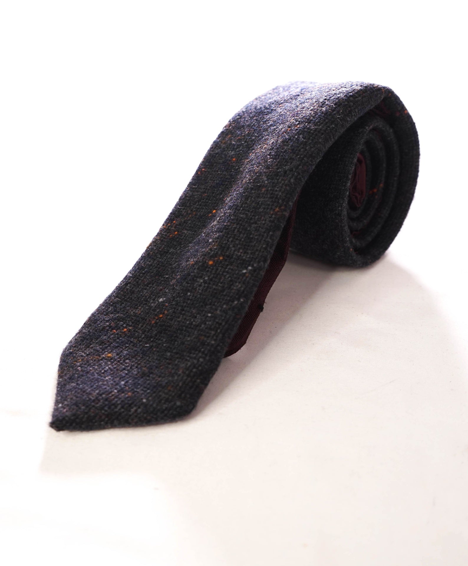 $185 ZEGNA "DUO" - Wool/Cashmere/Silk Brown & Navy Fleck - 2.75"