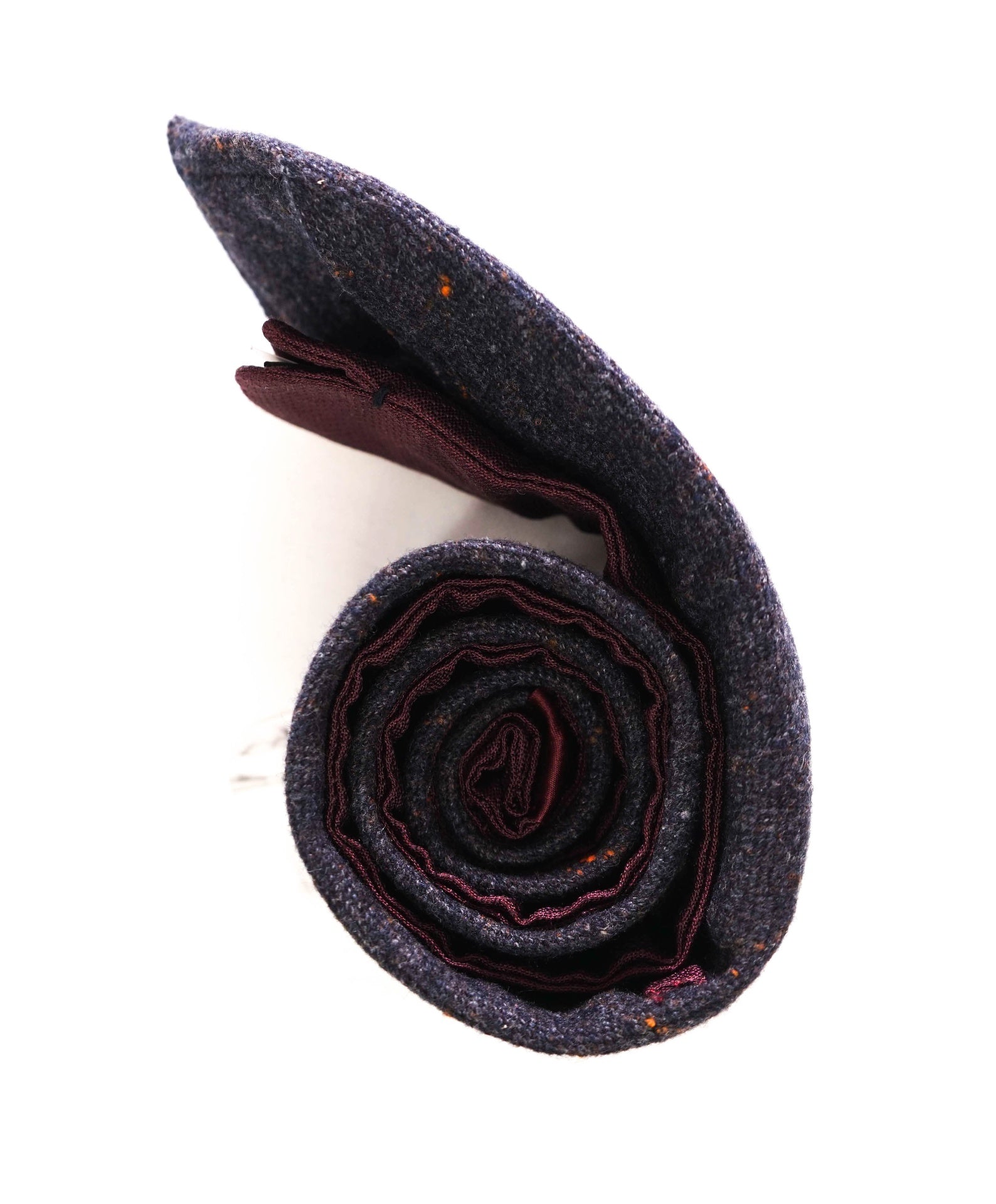 $185 ZEGNA "DUO" - Wool/Cashmere/Silk Brown & Navy Fleck - 2.75"