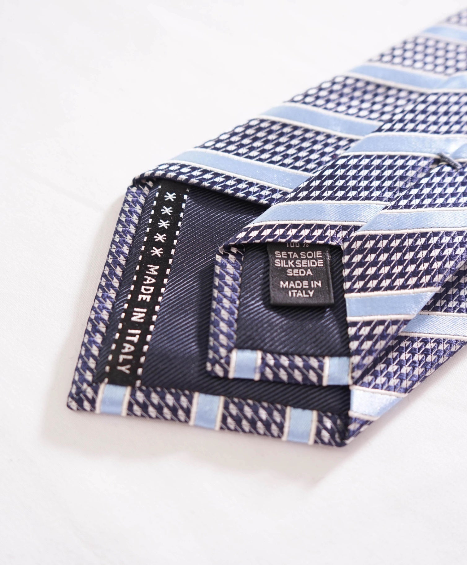 $390 Zegna - Silk Blue Stripe - 3.5" Tie