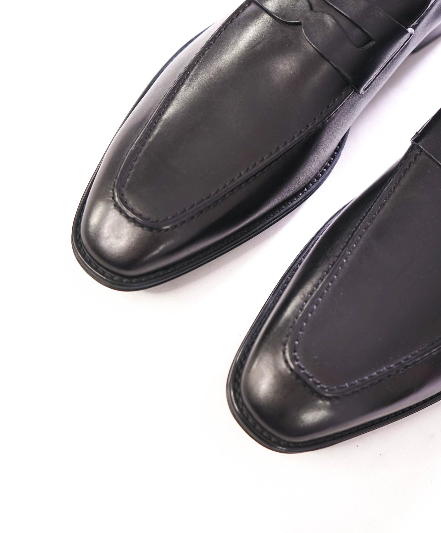 $800 BALLY - Leather Black Penny Loafers - US 12 (11UK)