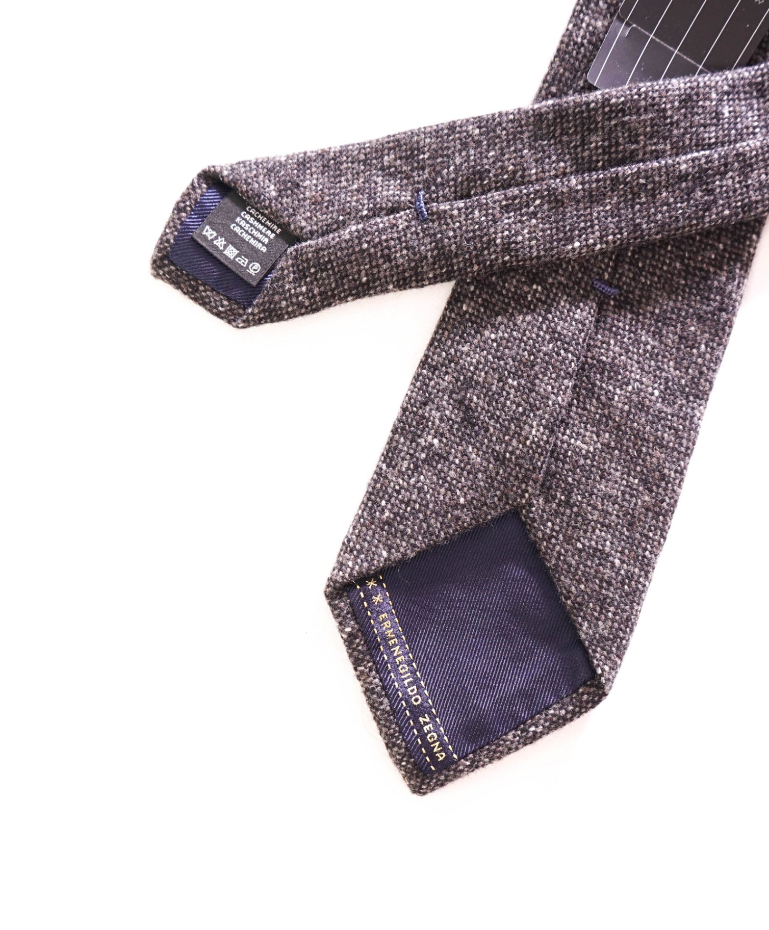 $295 ERMENEGILDO ZEGNA - Cashmere Gray Fleck 3.25" Tie