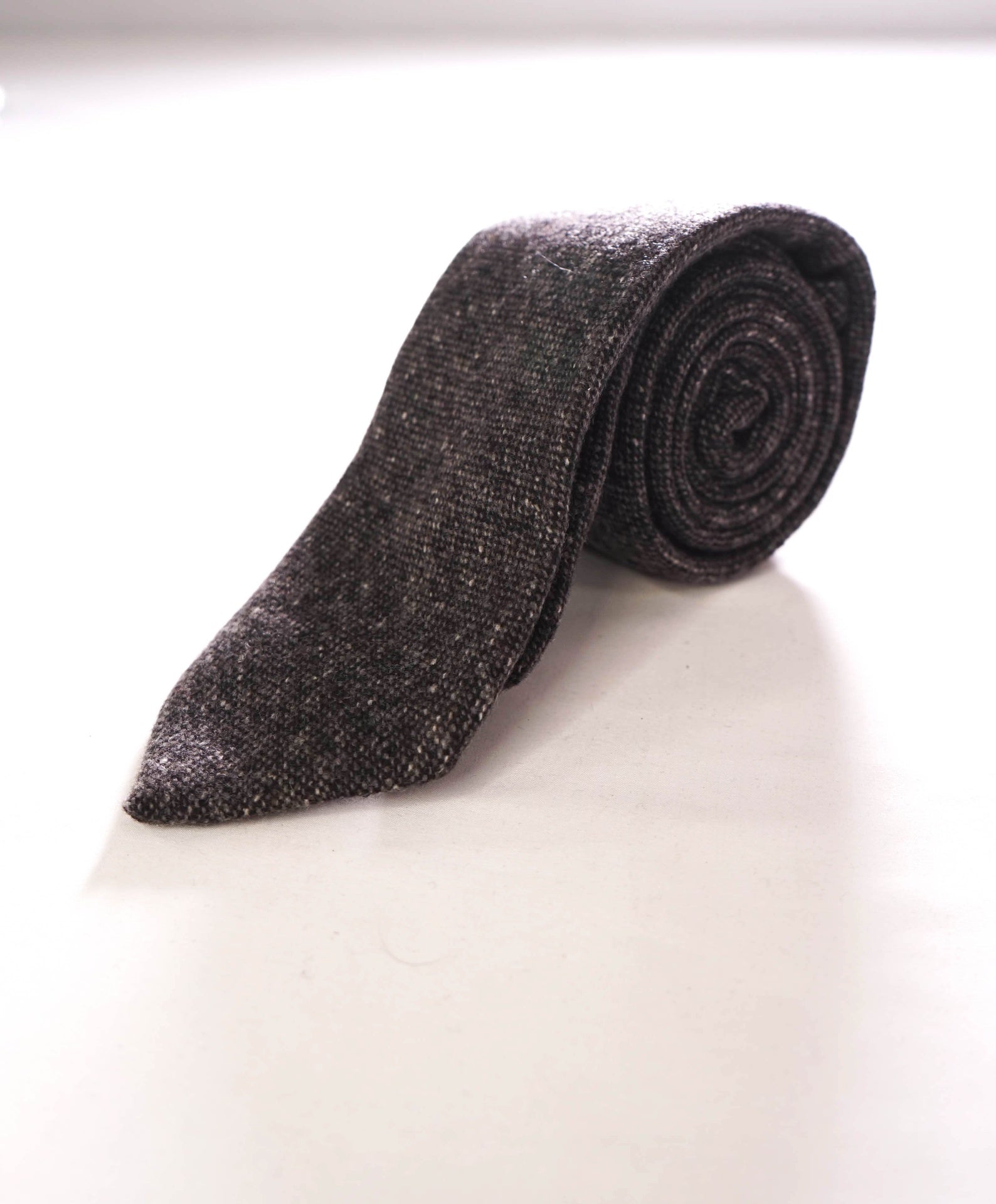 $295 ERMENEGILDO ZEGNA - Cashmere Gray Fleck 3.25" Tie