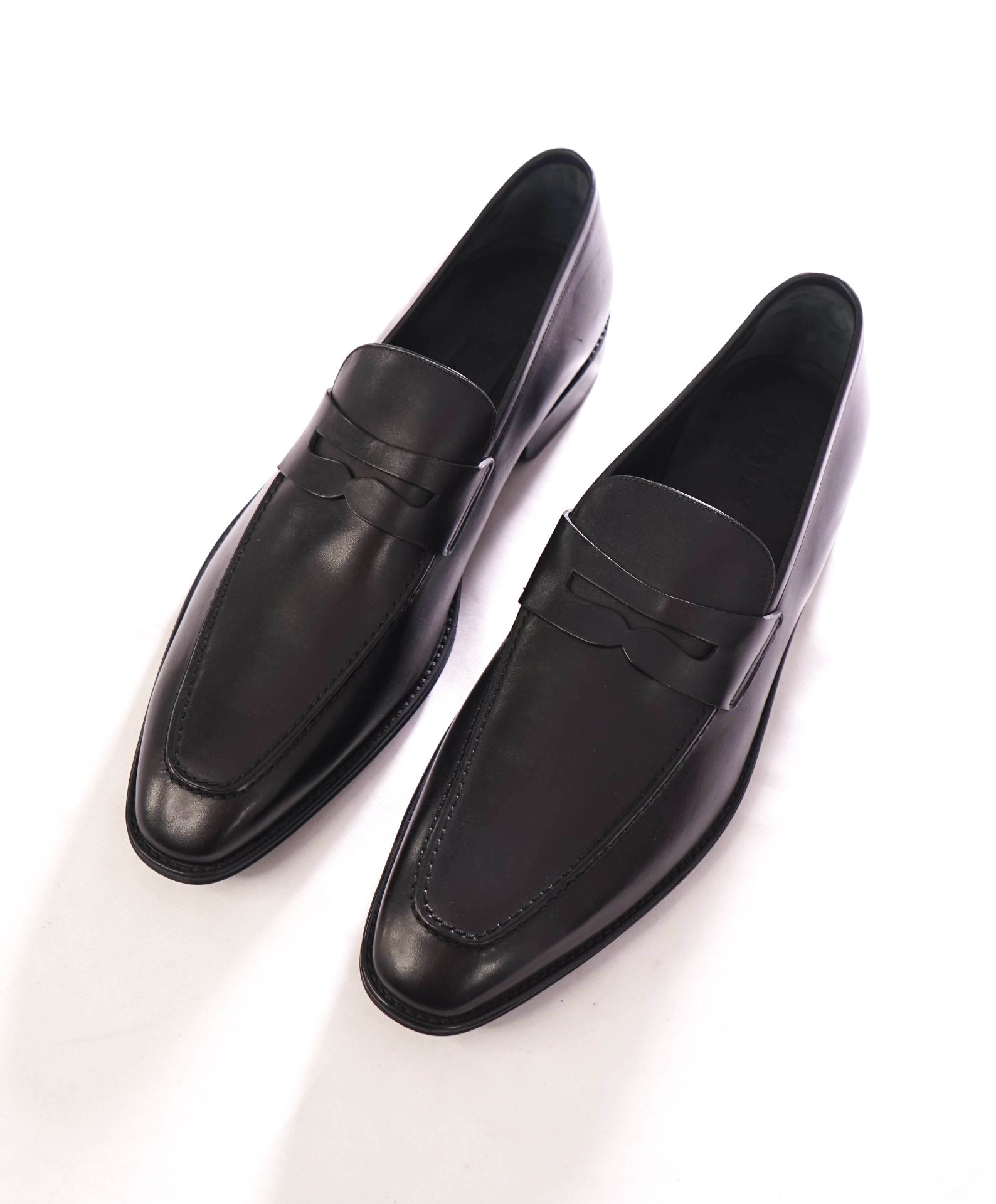 $800 BALLY - Leather Black Penny Loafers - US 12 (11UK)