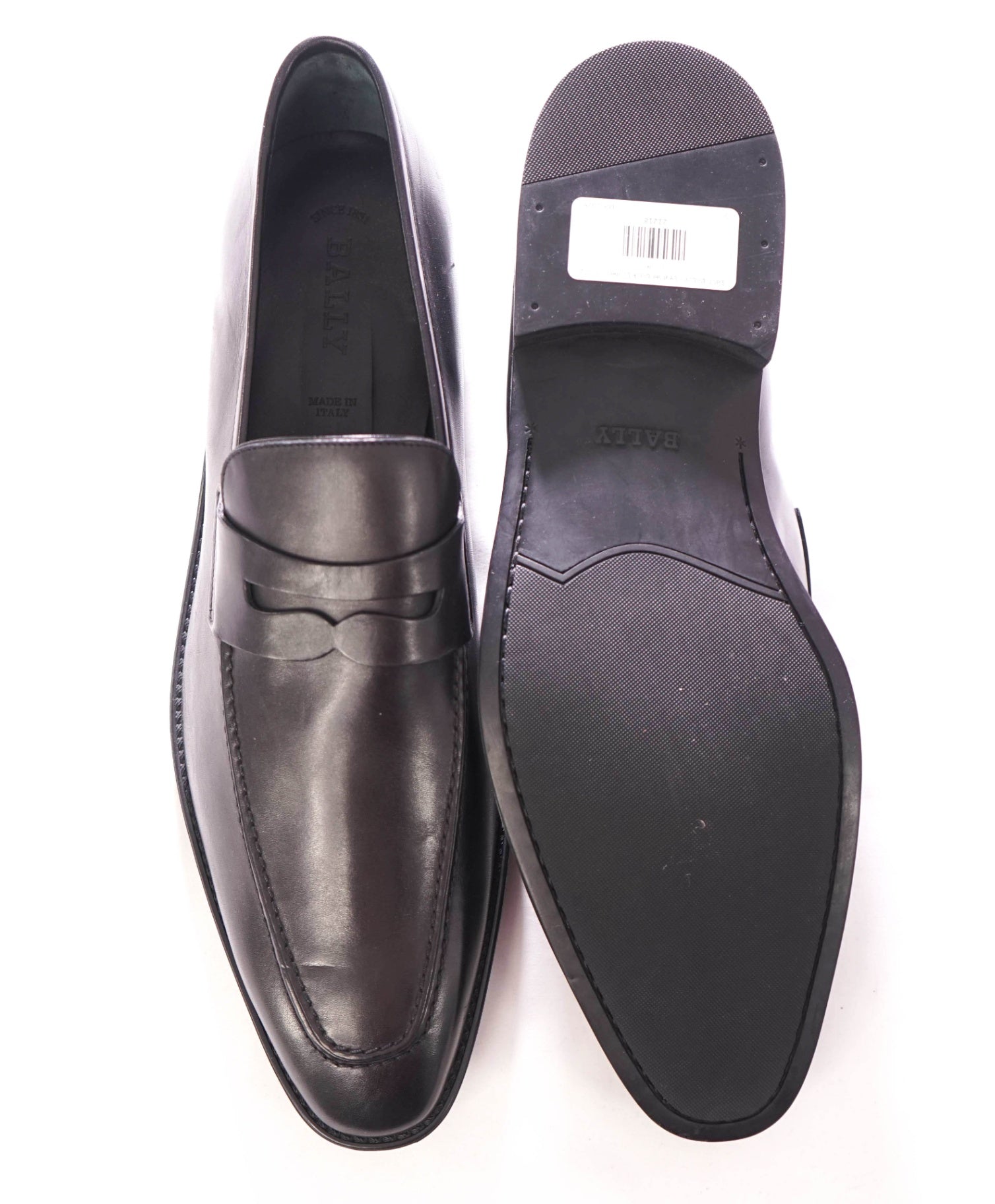 $800 BALLY - Leather Black Penny Loafers - US 12 (11UK)