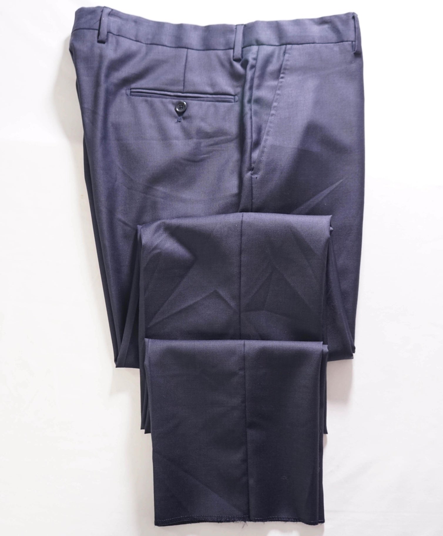 $400 SAKS FIFTH AVENUE - Wool Solid Navy Blue Pants - 36W