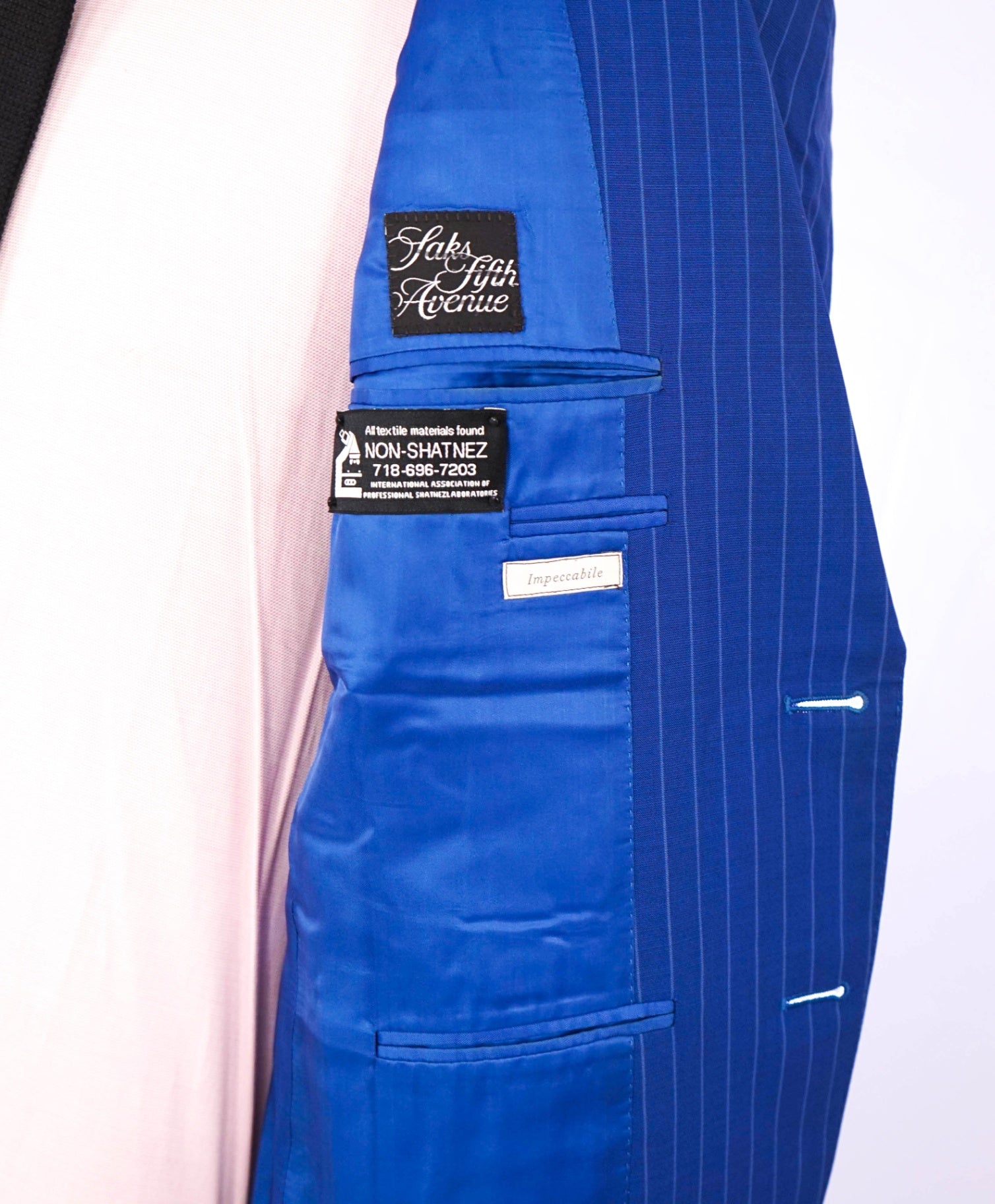 $2,195 CANALI - "Impeccabile" Wool Cobalt Blue Pinstripe Suit - 38R