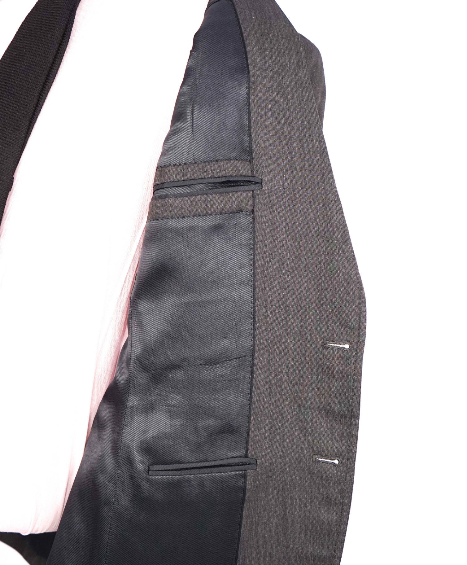 $1,950 DOLCE & GABBANA - Solid Gray Wool/Silk Sharkskin Blazer - 38R