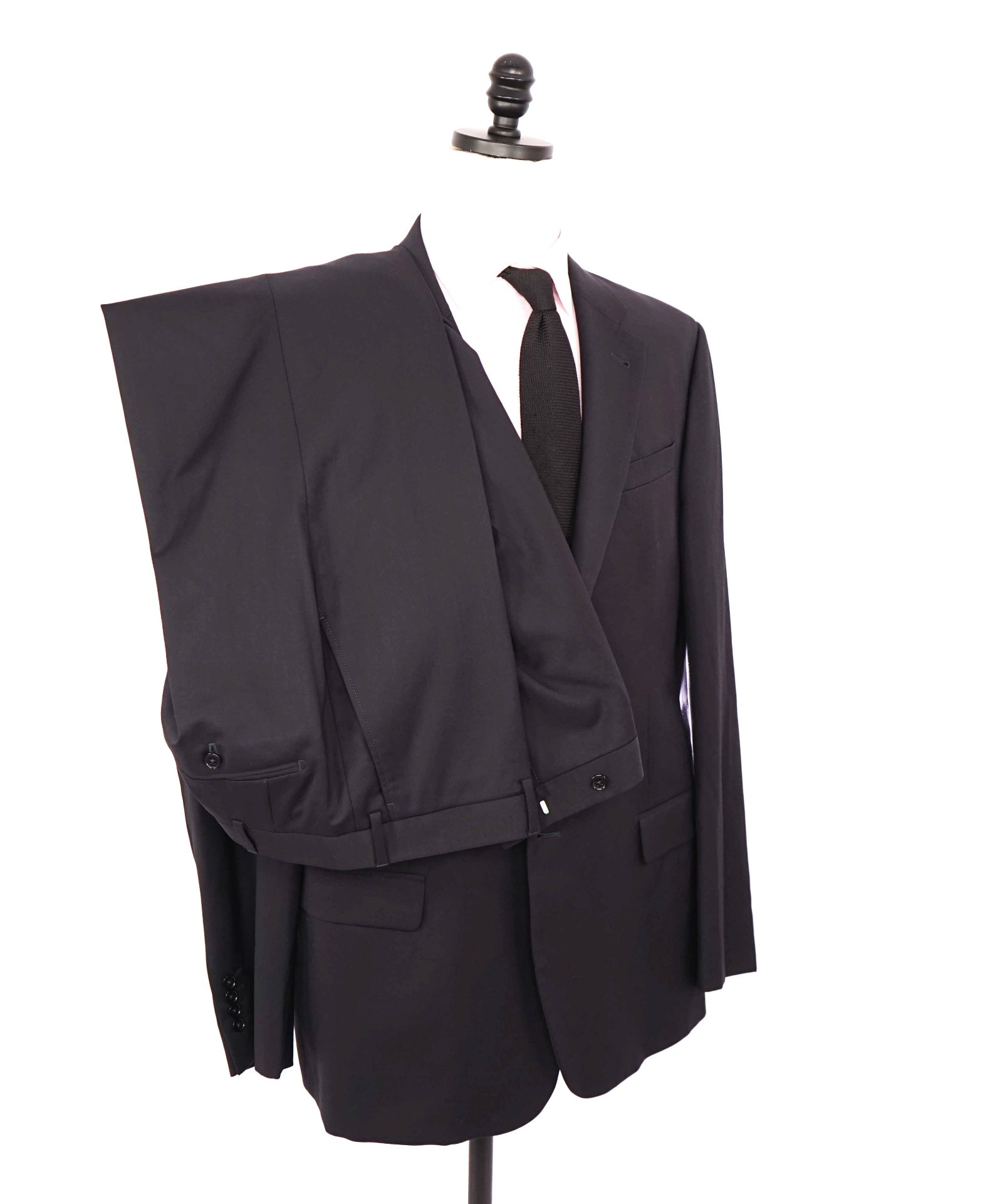 $1,895 ARMANI COLLEZIONI - Wool Solid Navy Blue Suit - 50R
