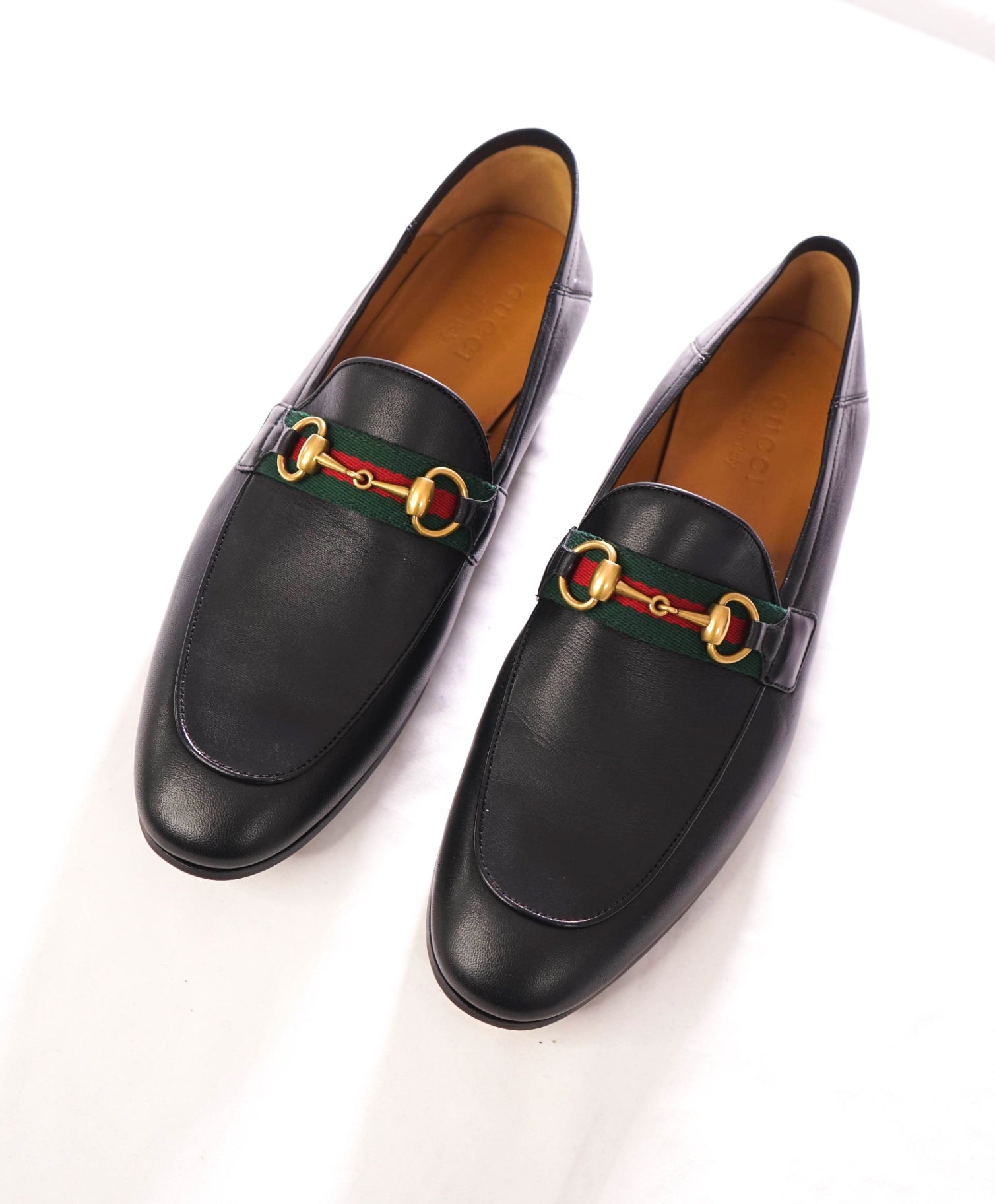 $1,090 GUCCI - Jordaan Agnello Black Leather Loafers - US 9.5 (UK8.5)