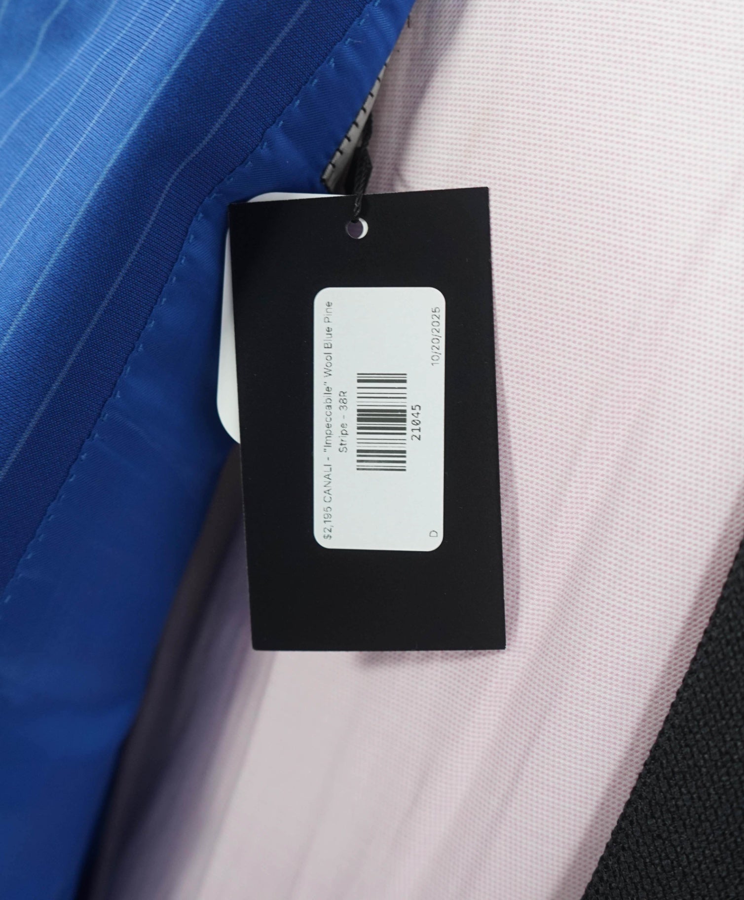 $2,195 CANALI - "Impeccabile" Wool Cobalt Blue Pinstripe Suit - 38R